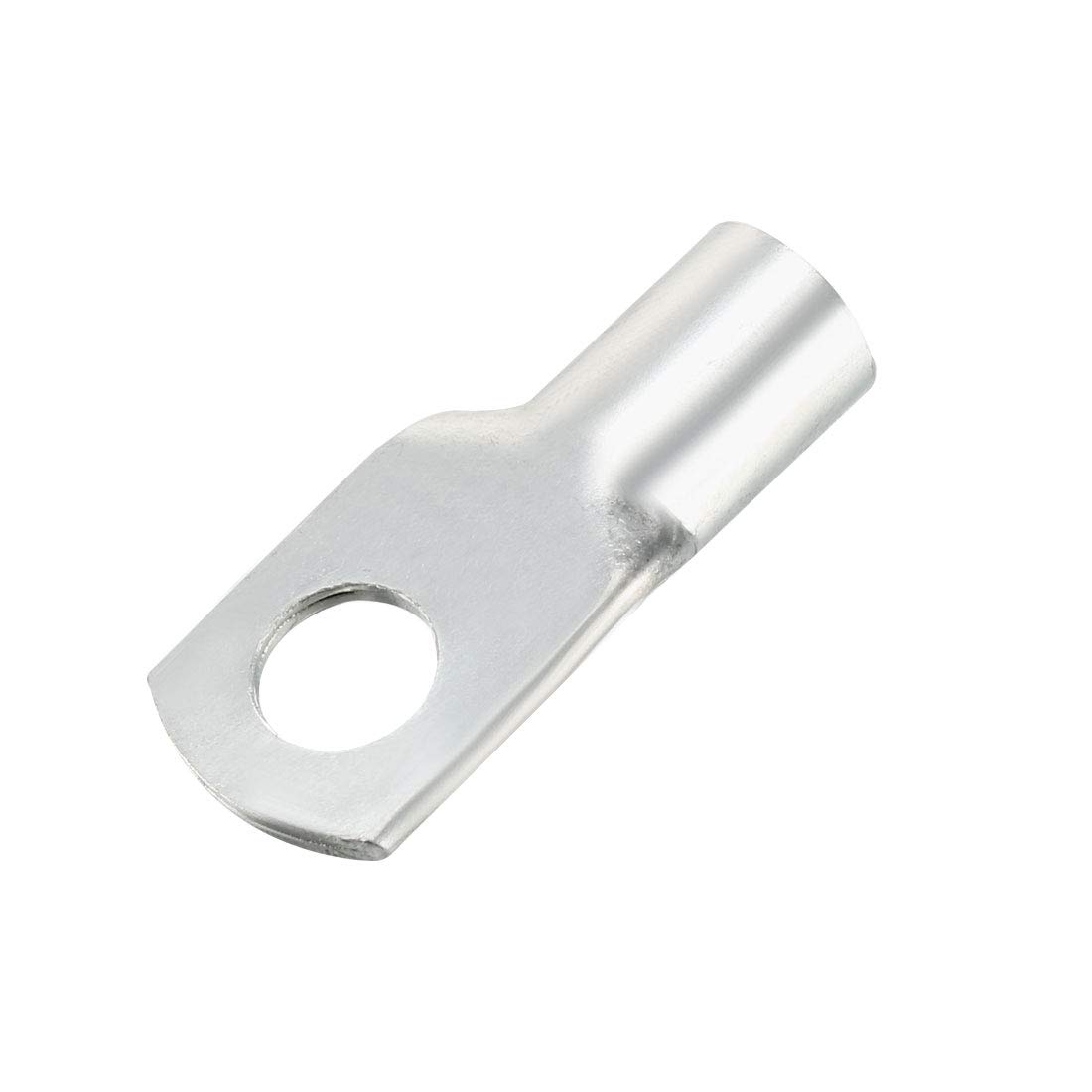 uxcell 8AWG SC35-8 Copper Wire Lugs with Bolt Hole - Silver Tone Battery Cable Terminals & Ring Connectors (10Pcs) - Perfect for Marine, Automotive, and Solar Panel Electrical Connections