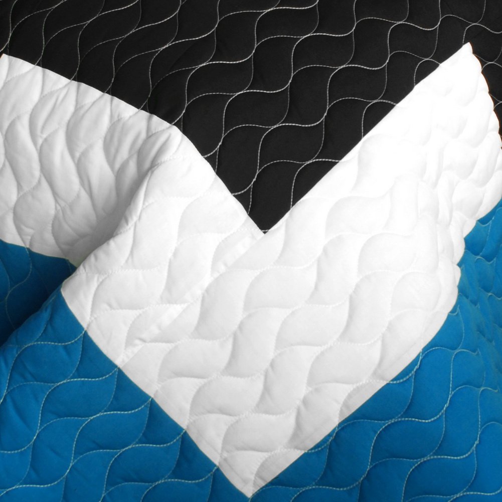 Marsh Hall Vermicelli-Quilted Patchwork Quilt Set - Full/Queen Size Bedding - Soft & Stylish Comforter for Cozy Bedroom Decor