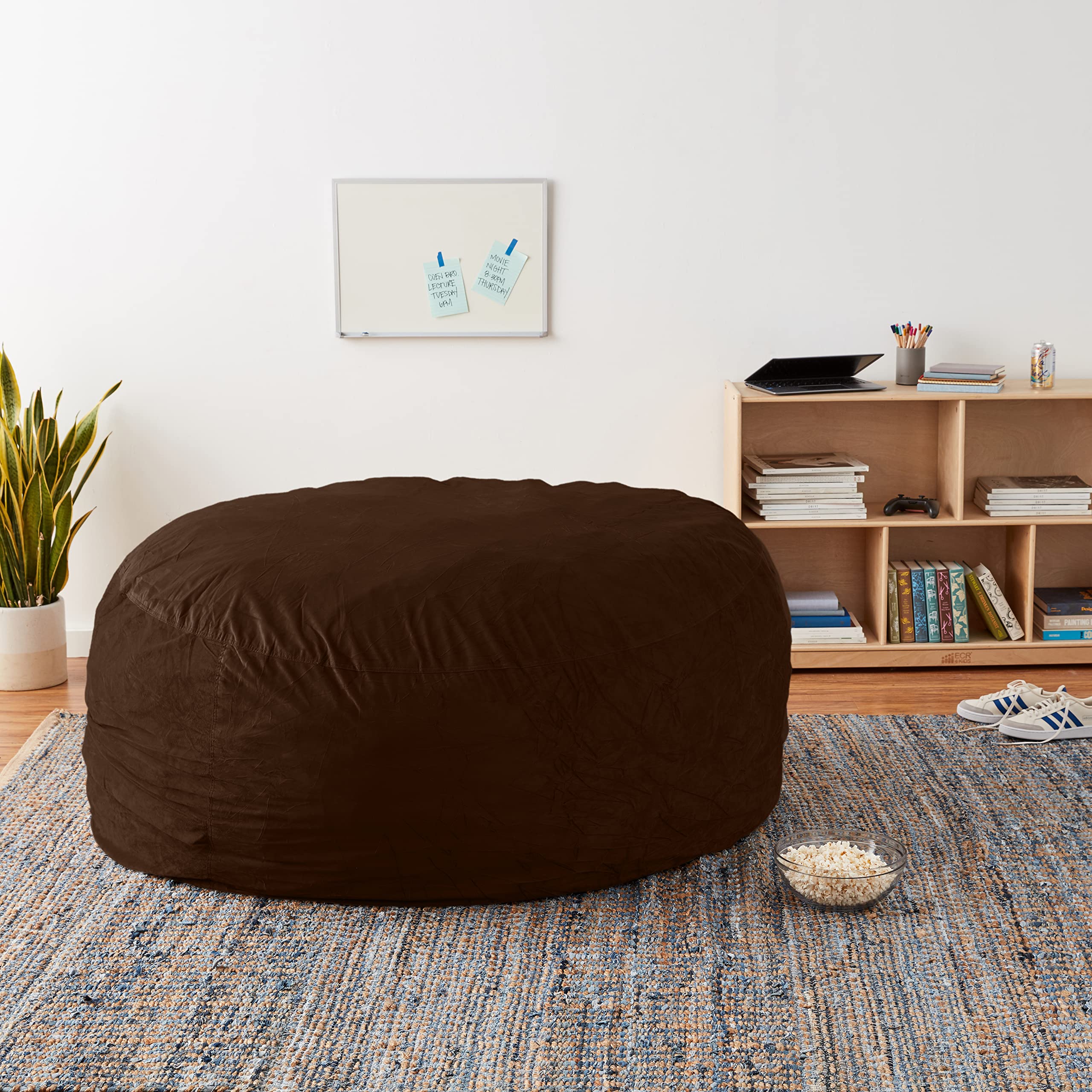 6-Foot Microsuede Bean Bag Chair Cover - Chocolate Brown | Ultra Soft & Durable | Perfect for Living Room, Game Room, or Dorm Relaxation