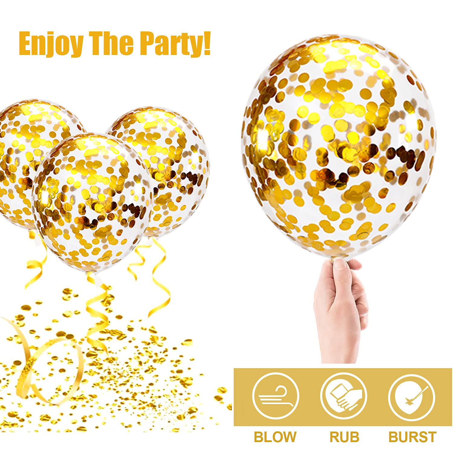 38PCS 2024 Graduation Balloons Set - Black Confetti & Gold Foil Balloons for Class of 2024 - Perfect for College & High School Graduation Party Decorations - Great for Photo Backdrops, Wall Decor & Celebration Supplies