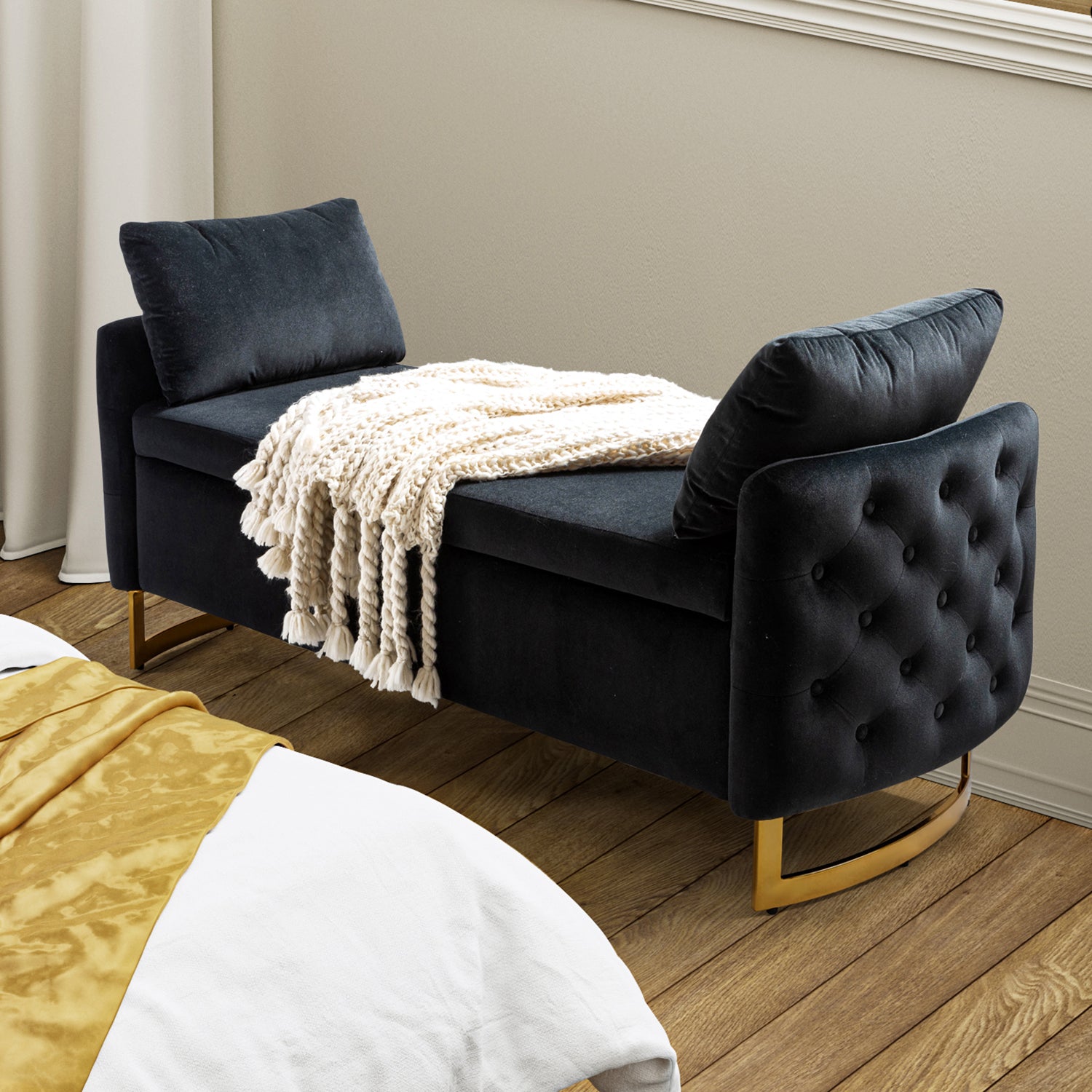 Angelo Upholstered Flip Top Storage Bench - Stylish Ottoman with Hidden Storage for Living Room, Bedroom & Entryway - Perfect for Home Organization & Extra Seating