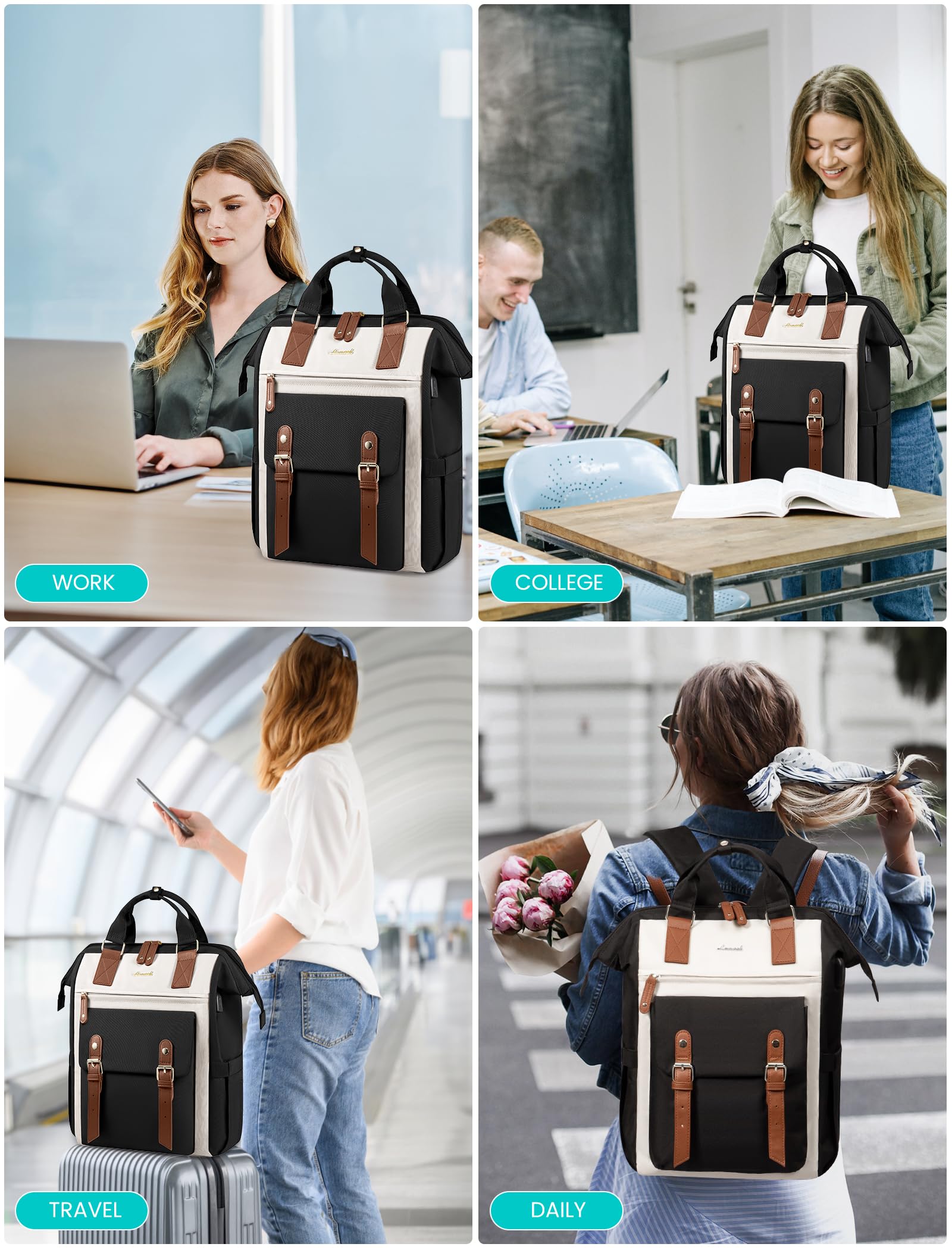 LOVEVOOK 18 Inch Laptop Backpack for Women - Extra Large Travel Backpack, Work Bag for Teachers & Nurses, Business Computer Backpack with Luggage Strap - Perfect for College, Commuting & Weekend Trips