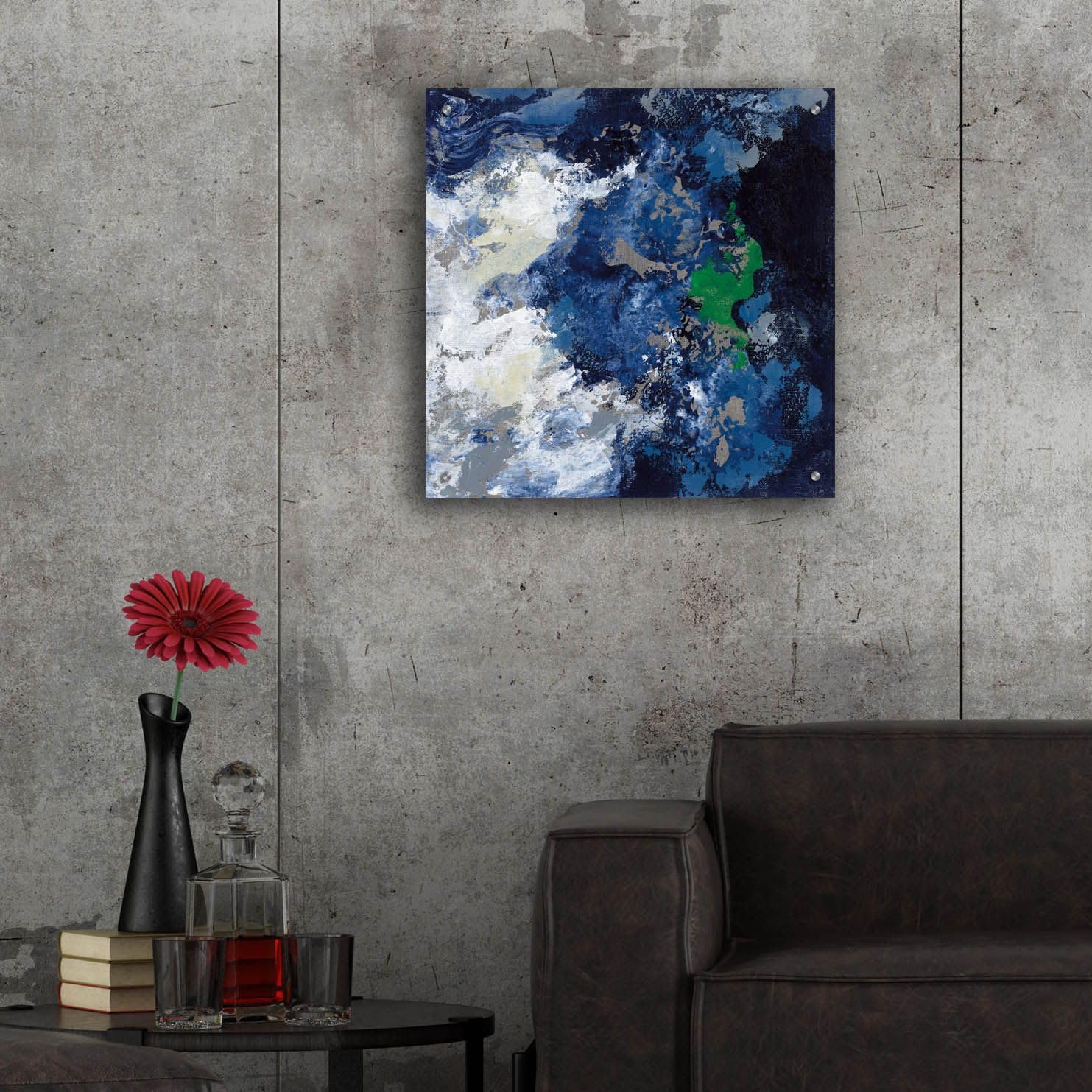 Epic Art 'Northern Coast III' by Silvia Vassileva - 24x24 Inch Acrylic Glass Wall Art Painting, Modern Coastal Home Decor for Living Room, Bedroom & Office