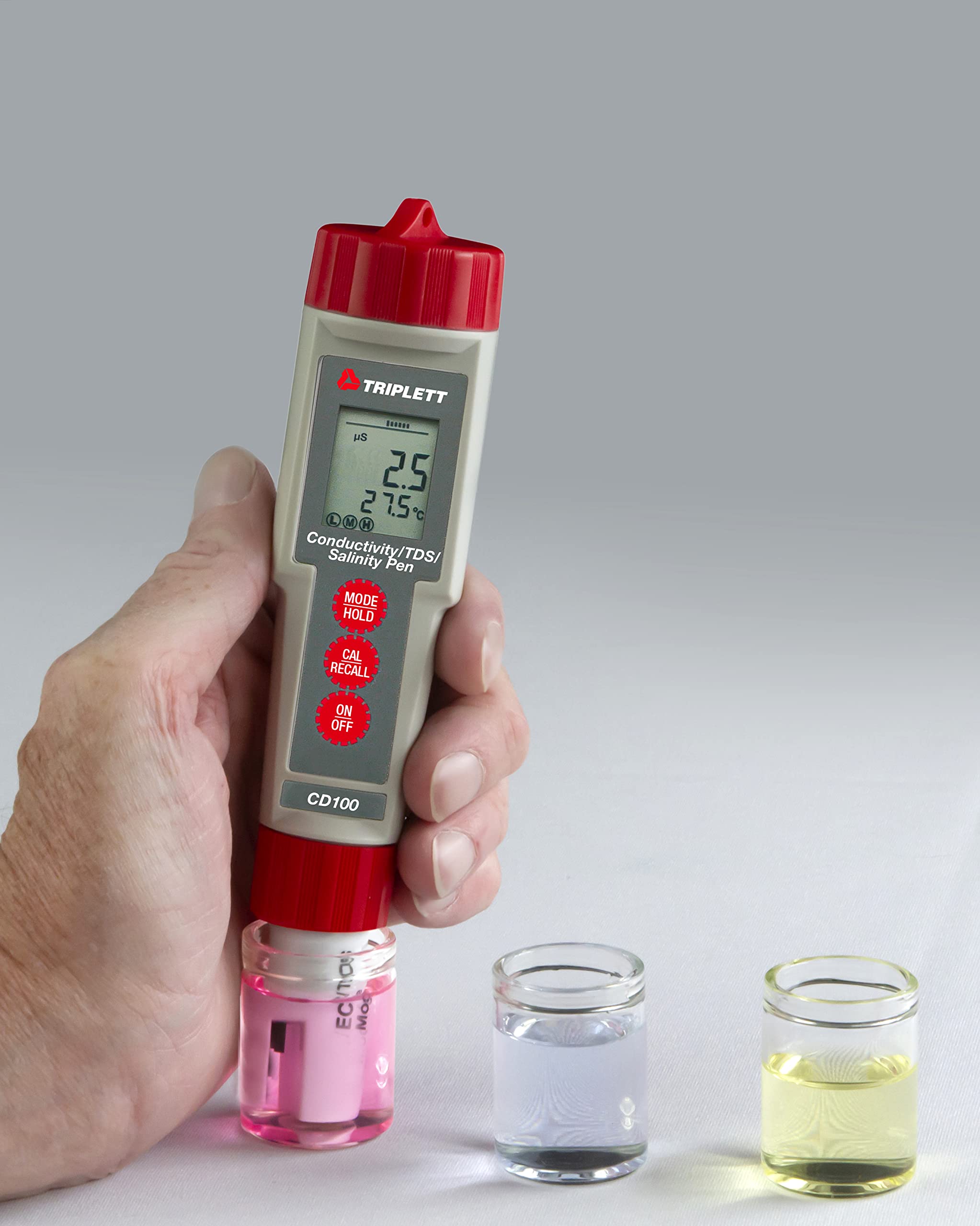 Triplett CD100 Waterproof Conductivity TDS Salinity Meter Pen with Temperature Sensor - Ideal for Aquariums, Pools, Hydroponics & Water Quality Testing