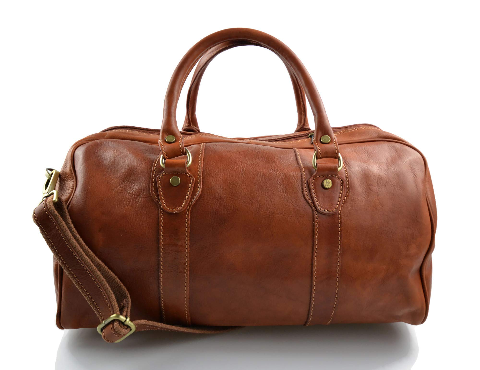 Premium Italian Genuine Leather Duffle Bag for Men & Women - Handcrafted Travel Bag, Overnight Weekender, Carry-On Cabin Luggage - Perfect for Business Trips, Weekend Getaways & Air Travel