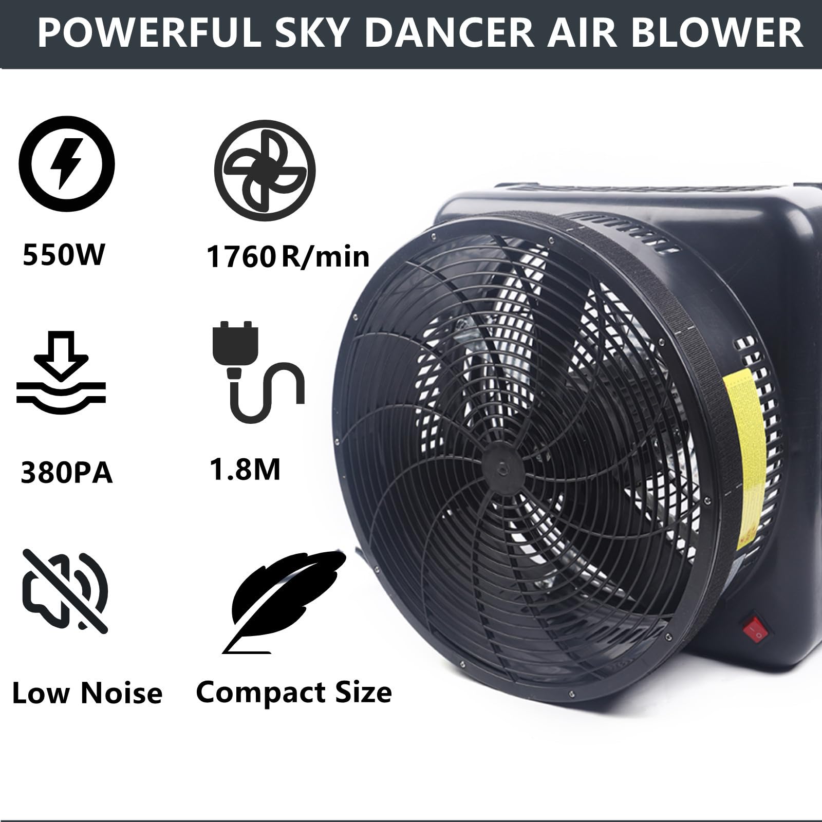 550W Commercial Electric Air Blower - 110V High Power Inflatable Air Pump with 17.7