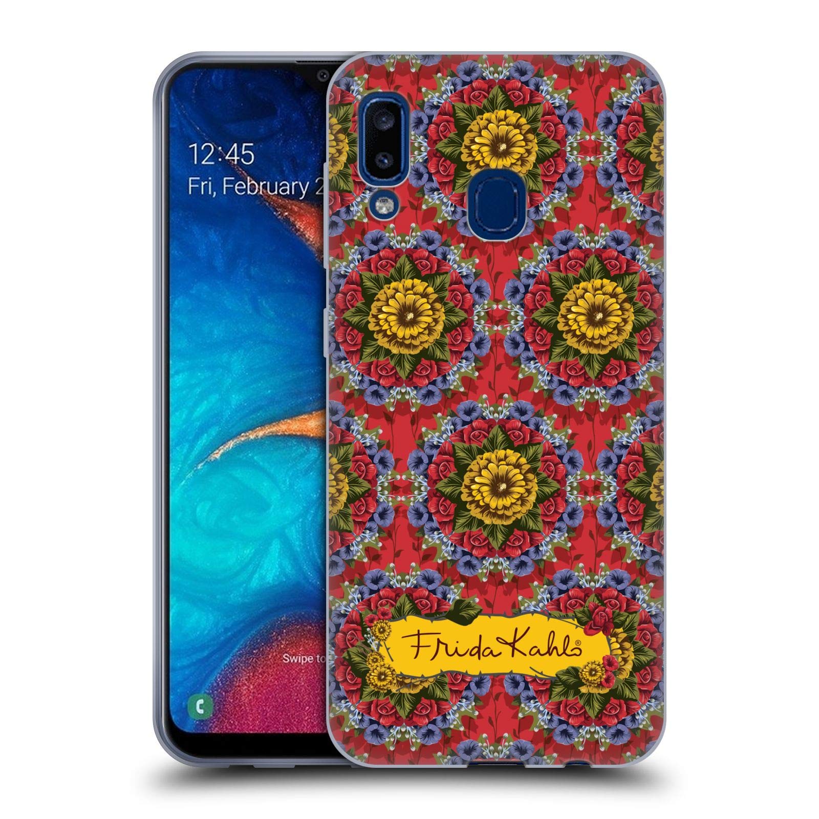 Head Case Designs Officially Licensed Frida Kahlo Mandala Red Florals Soft Gel Case for Samsung Galaxy A20 / A30 2019 - Stylish Protection for Everyday Use