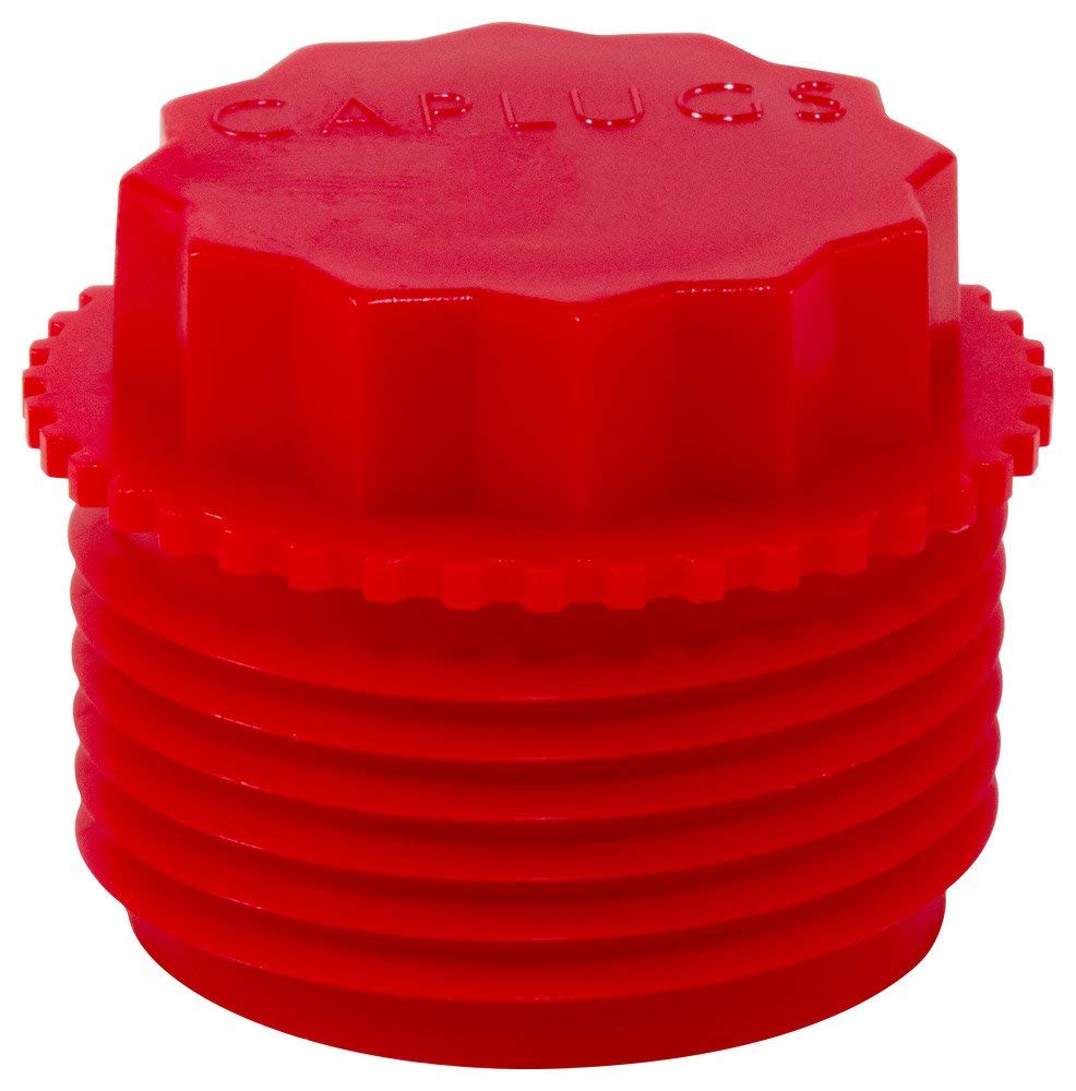 Caplugs P-68B P Series Plastic Threaded Plugs - 40 Pack Red HD-PE for NPT/NPS Pipe Fittings (3/4