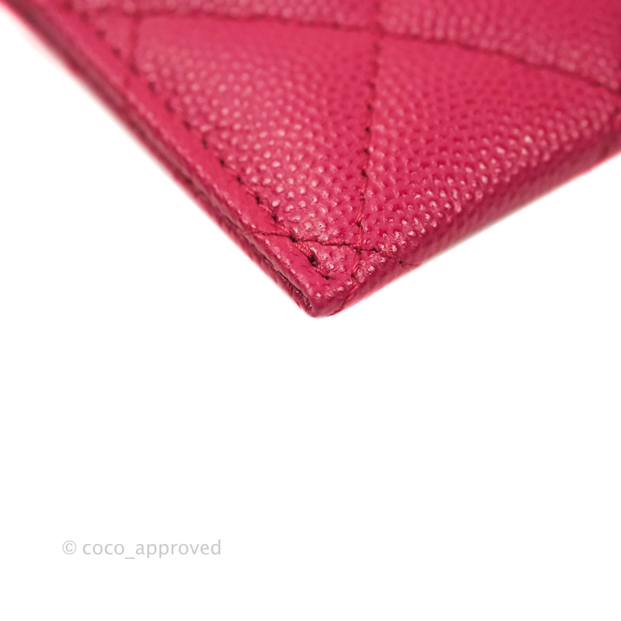 Chanel Classic Caviar Leather Flat Card Holder Wallet in Pink with Gold Hardware - 21A Collection | Luxury Compact Wallet for Everyday Use & Travel Essentials