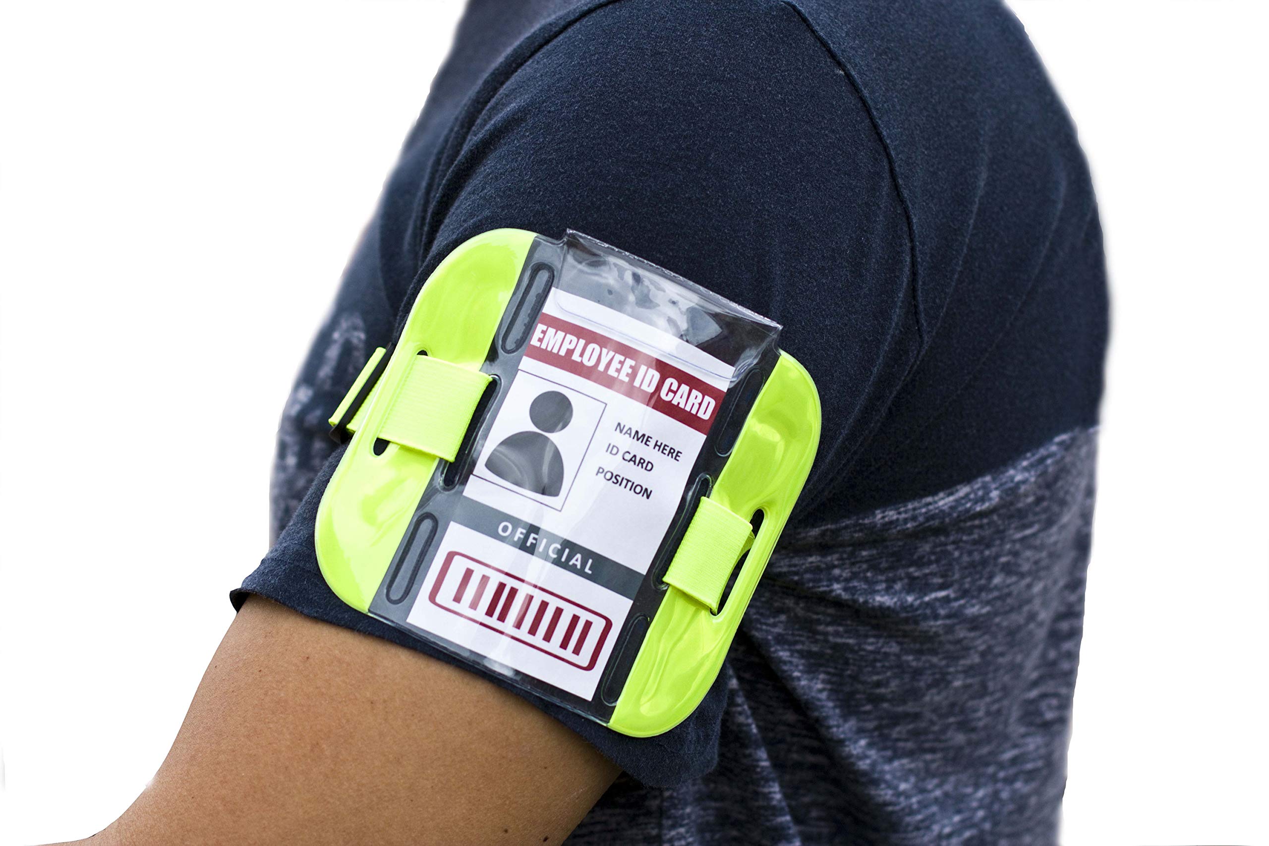 25-Pack Reflective Armband ID Badge Holders - Adjustable Bright Colors for Safety & Work