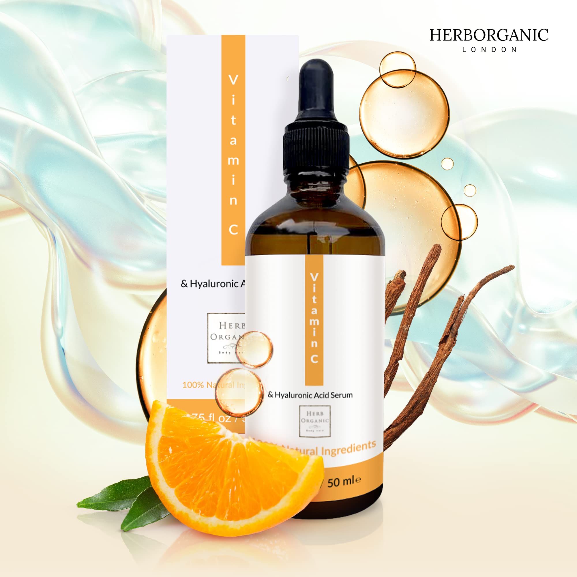 Organic Vitamin C Serum for Face - 50ml | Anti-Aging Facial Treatment with Hyaluronic Acid & Collagen | Brightens Dark Spots, Reduces Wrinkles | Perfect for Daily Skincare Routine & Nighttime Rejuvenation