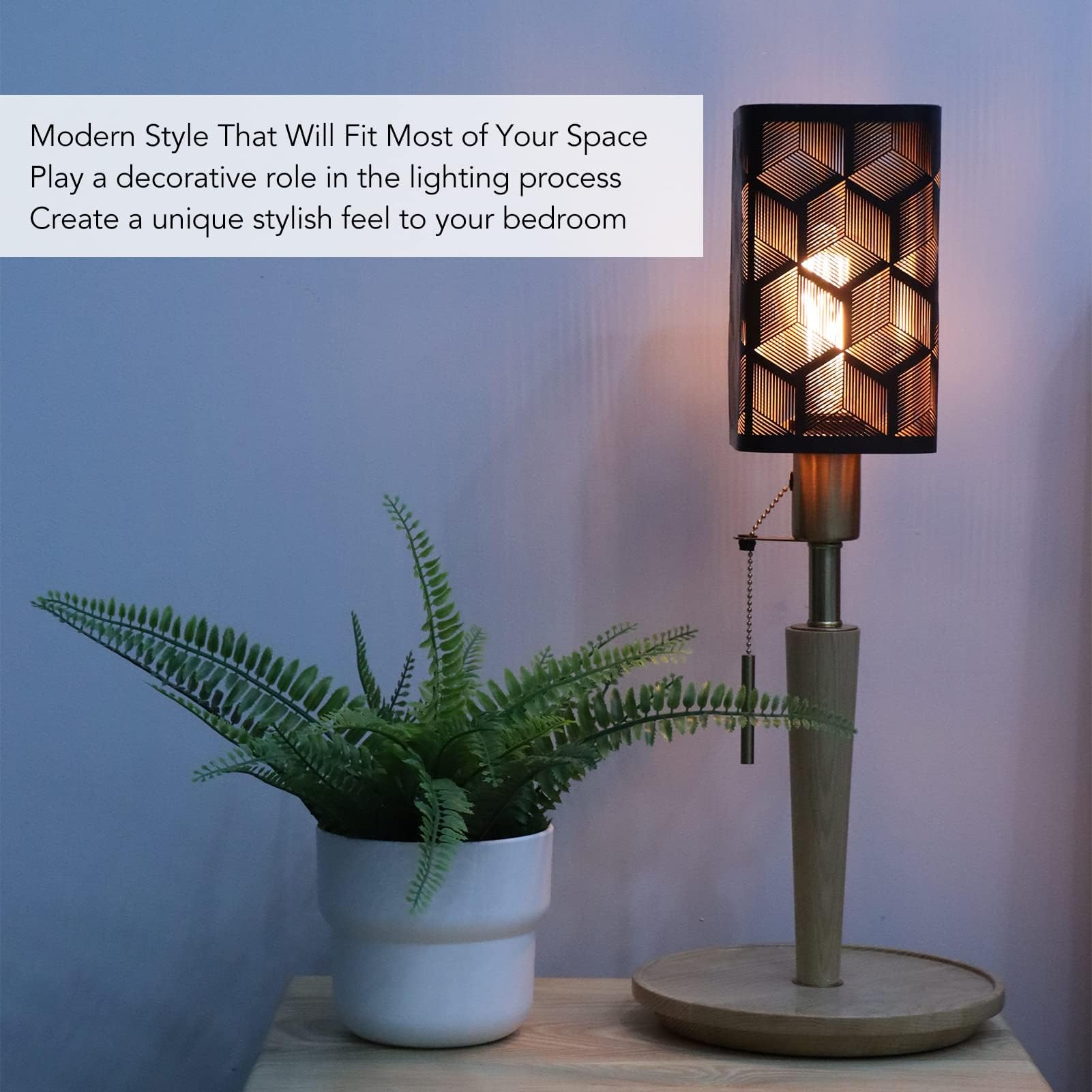 Modern Square Lamp Shade Replacement for Table Lamps - E26 E27 Detachable Metal Light Shade - Decorative Bedroom Lighting Accessory for Home Decor & Living Room Ambiance