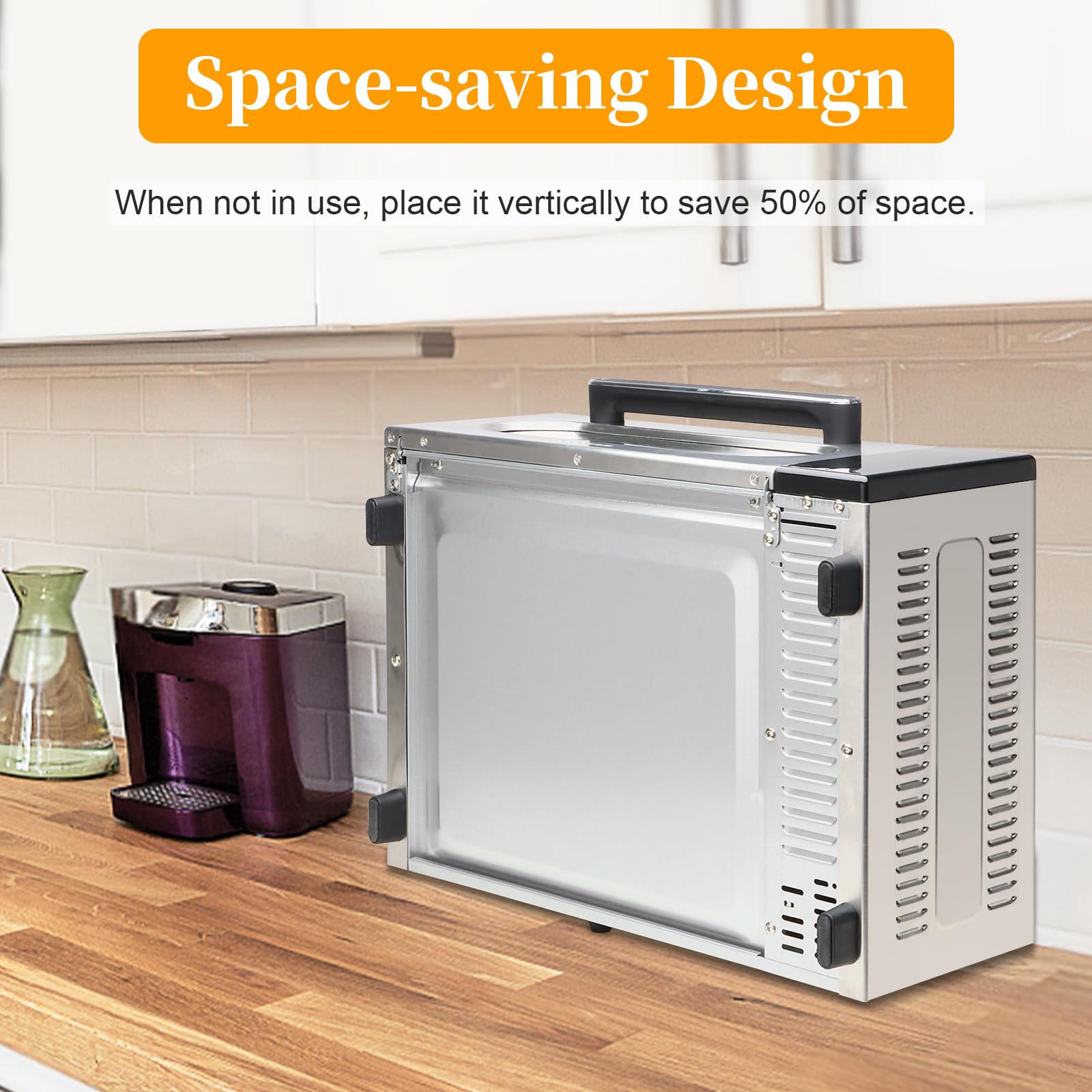SEEDEEM 10-in-1 Air Fryer Toaster Oven with Convection - 15L Capacity, LCD Touch Screen, 1800W - Bake, Roast, Toast, Dehydrate - Includes 4 Accessories (Silver) | Perfect for Small Kitchens, Dorms & RV Cooking
