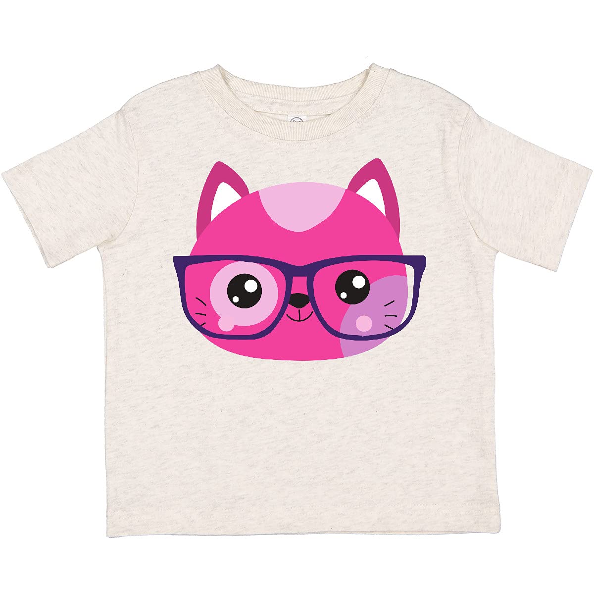 Inktastic Hipster Cat with Glasses - Cute Little Kitten Graphic Toddler T-Shirt for Boys & Girls - Perfect for Playdates, Daycare & Family Photos