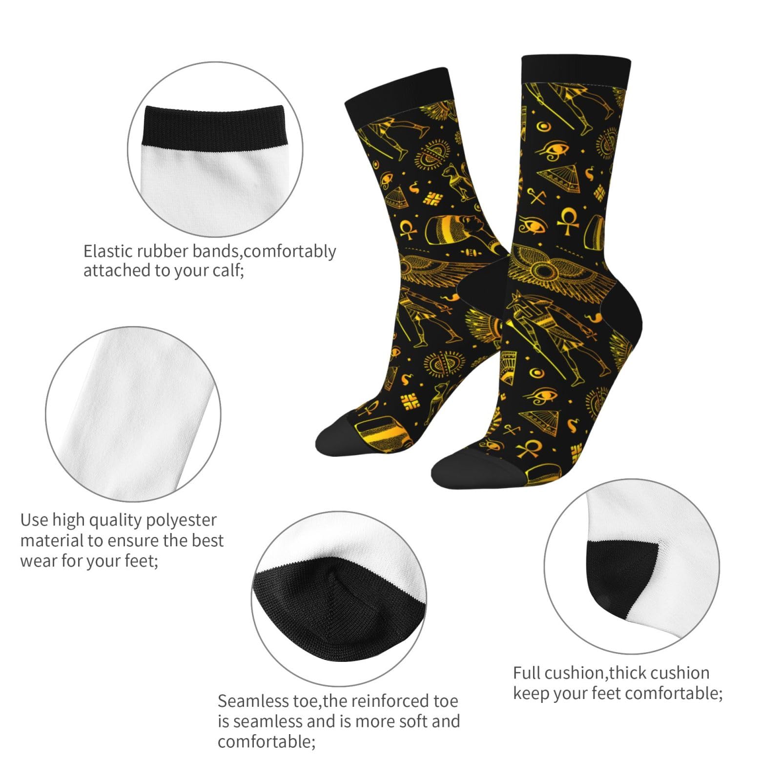 Bassyil Novelty Crew Socks - Fun Crazy Dress Socks for Women & Men - Comfortable Casual Socks for Work, Party, and Everyday Wear