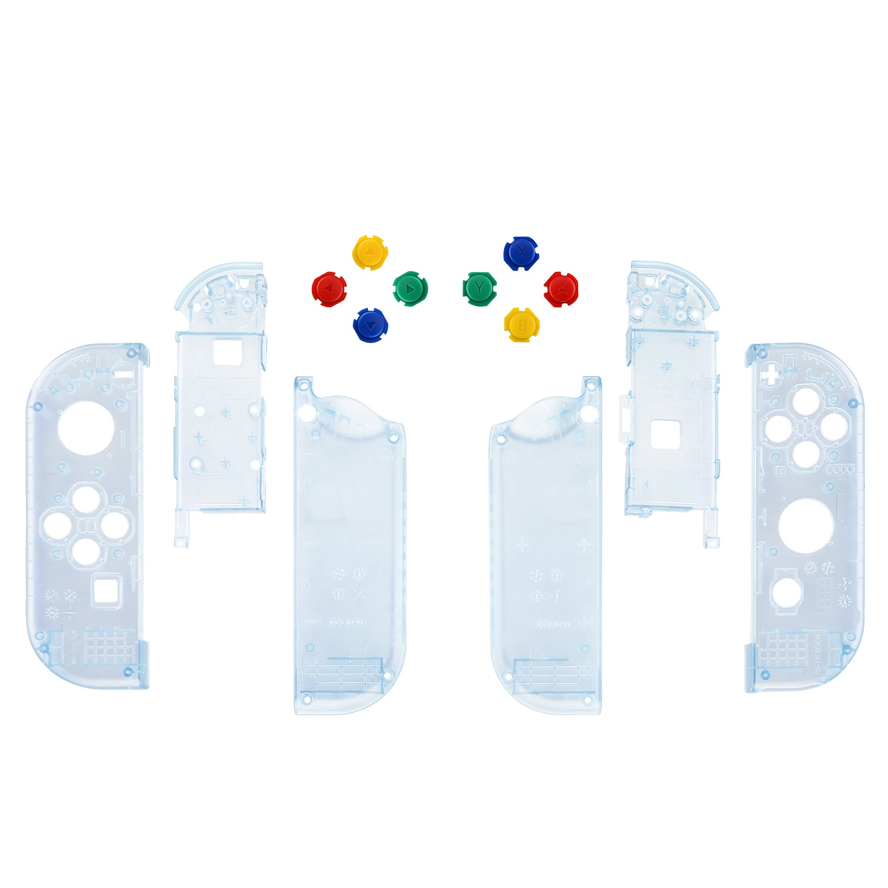 eXtremeRate Glacier Blue Joycon Controller Shell Replacement Kit for Nintendo Switch & OLED - Full Set Buttons, DIY Housing Case (Joycon & Console Not Included) | Perfect for Gaming Enthusiasts & Custom Modders