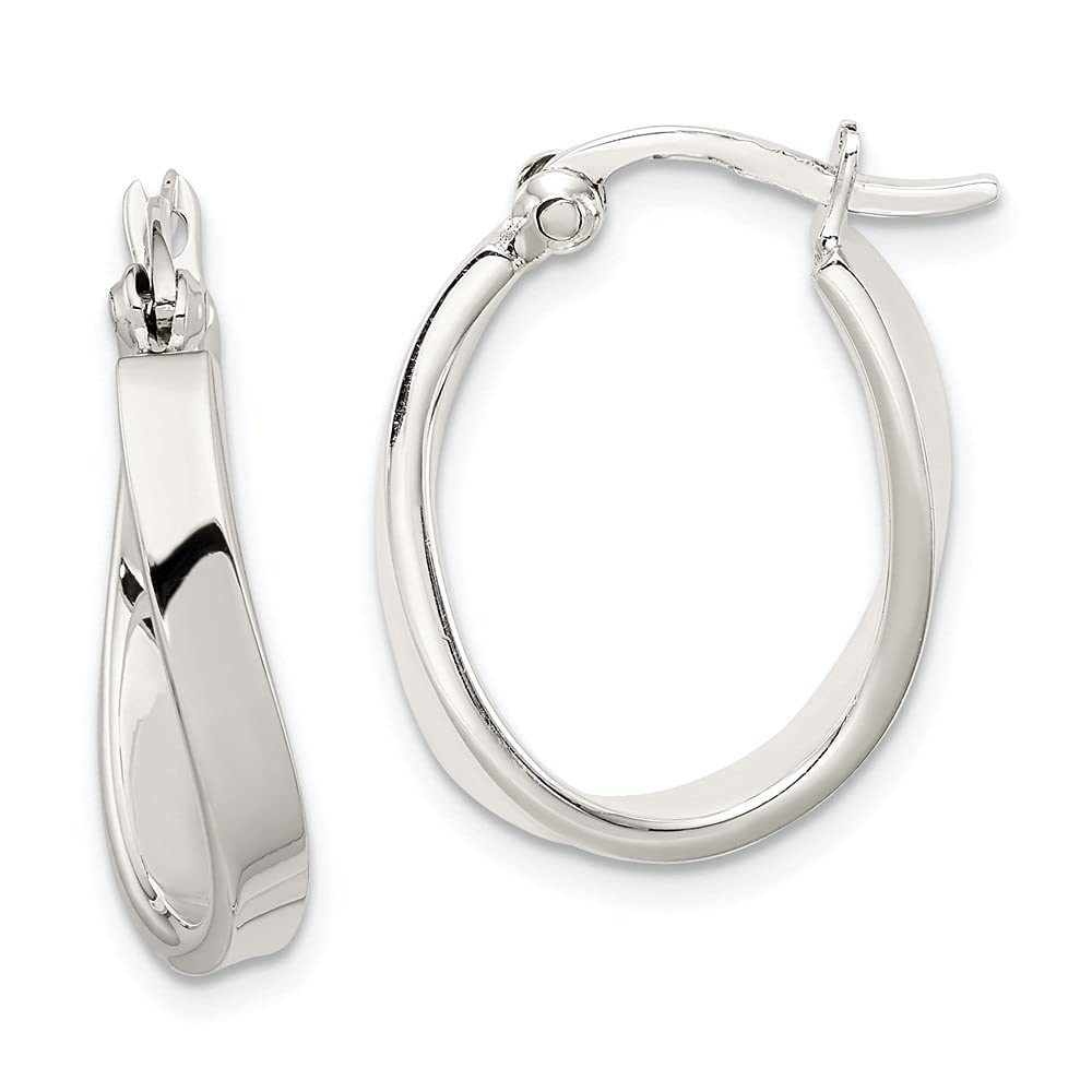 925 Sterling Silver Oval Hoop Earrings for Women - Hypoallergenic Dainty Jewelry Gift (0.79