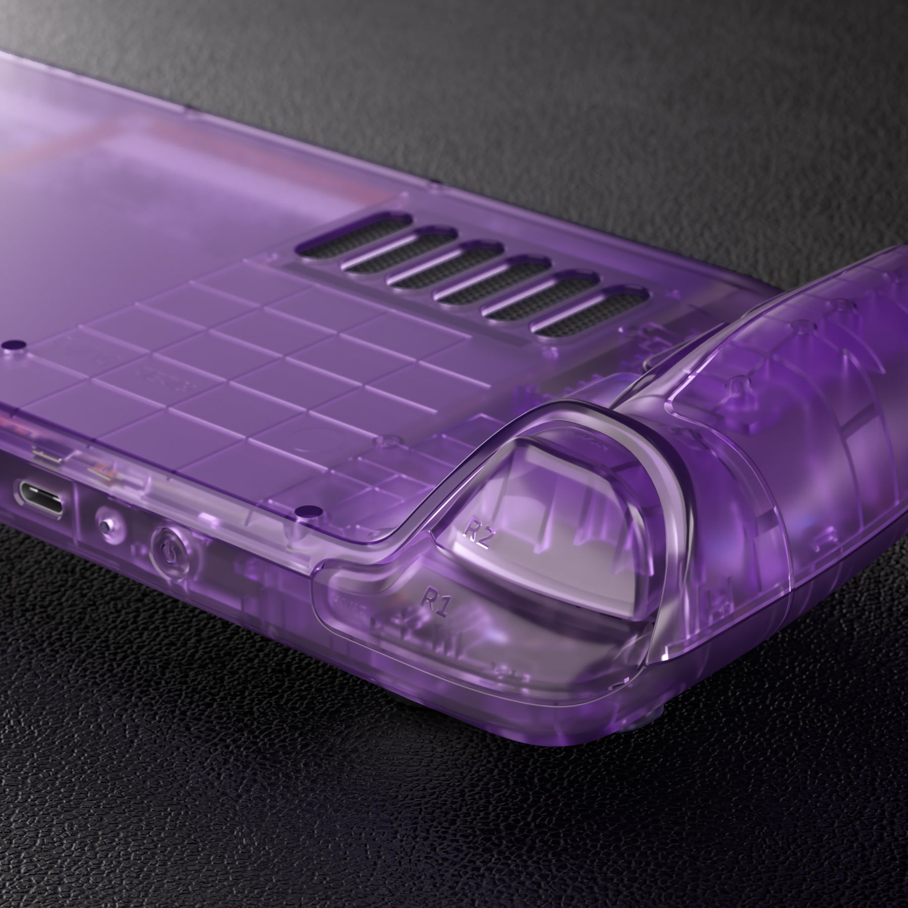 eXtremeRate Custom Full Set Shell with Buttons for Steam Deck LCD - Clear Atomic Purple Replacement Case | Gaming Accessories for Steam Deck LCD Model | Perfect for DIY Modding & Console Protection