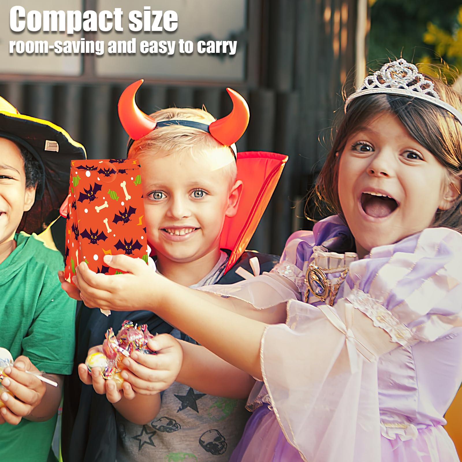 JOHOUSE 54PCS Halloween Candy Bags Bulk - Small Paper Treat Bags with Sealing Stickers for Trick or Treat, Party Favors, Classroom Treats & Halloween Party Decorations