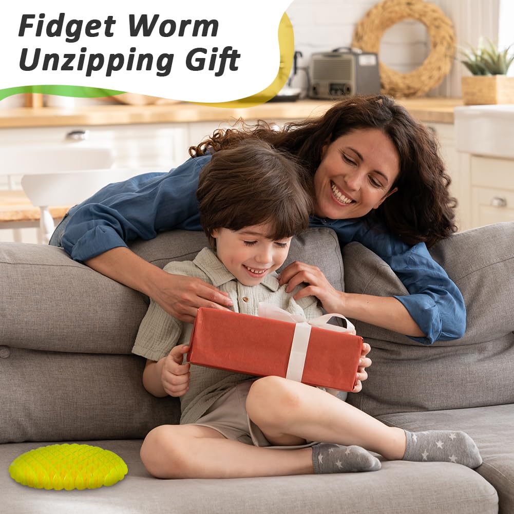 3D Elastic Mesh Fidget Worm Toy - Stretch & Squeeze Sensory Slug for Stress Relief, Anxiety & Focus - Fun Sensory Toys for Kids & Adults - Perfect for Office, Classroom & Home Use (4.72 Inch)