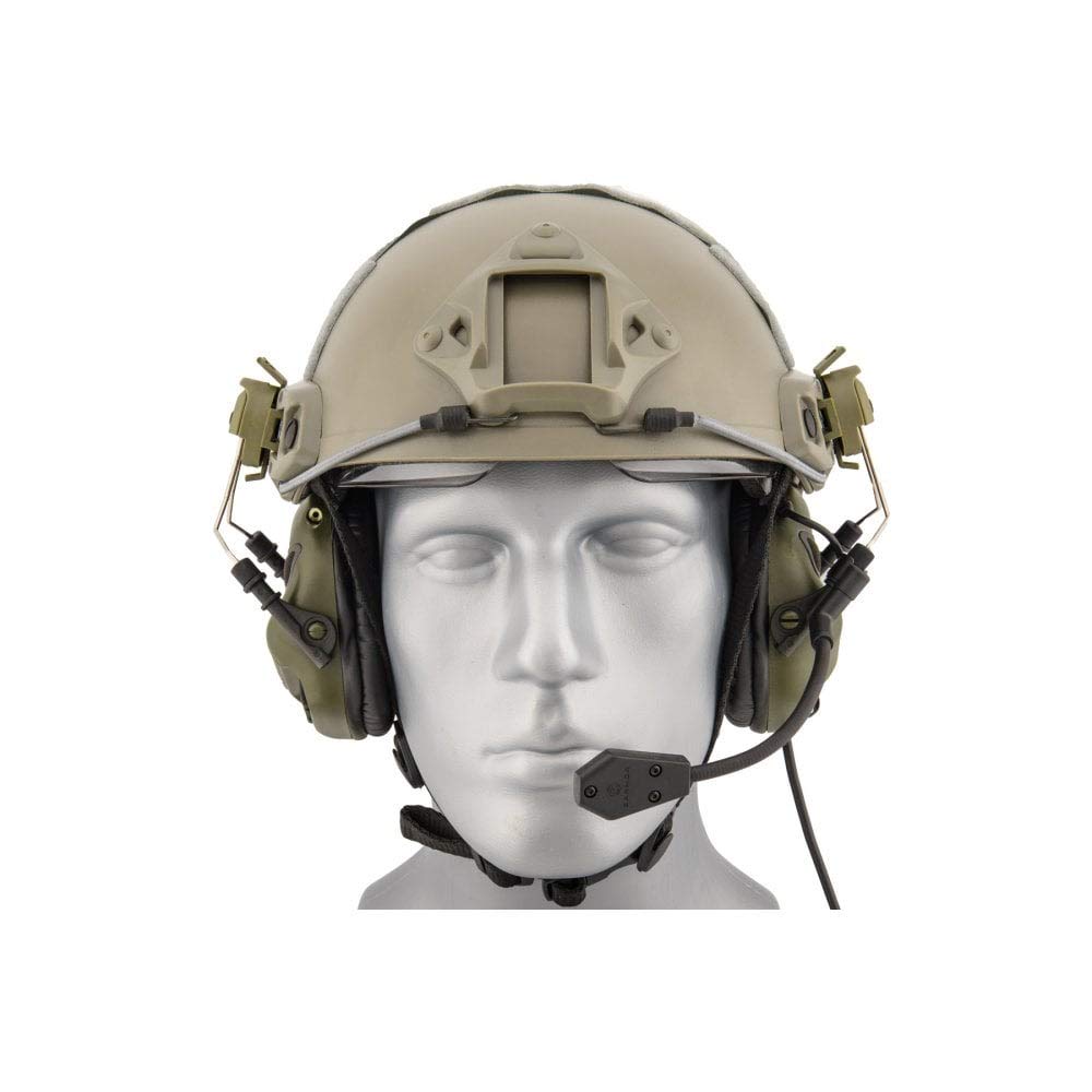 Earmor M32H Tactical Helmet Headset with 22dB NRR Hearing Protection, Fully Adjustable Olive Green Headphones - Perfect for Shooting Ranges, Airsoft & Military Training