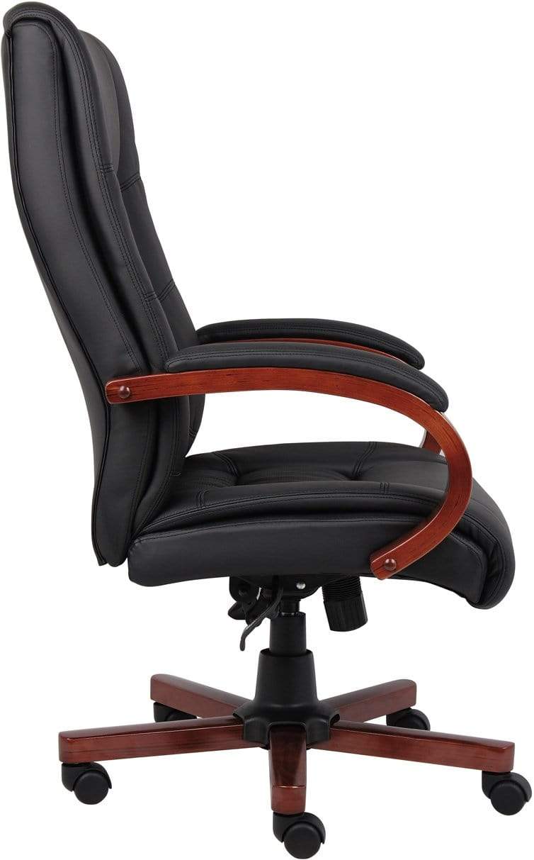 Premium Boss High Back Executive Office Chair with Wood Finish [B8991 C] - Ergonomic Support for Long Work Hours in Home & Corporate Offices