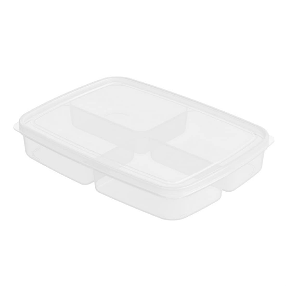 4-Grid Food Storage Container for Refrigerator & Freezer - BPA-Free Meal Prep Organizer Box for Meat, Vegetables, Onion & Ginger | Perfect for Kitchen Organization & Leftover Storage
