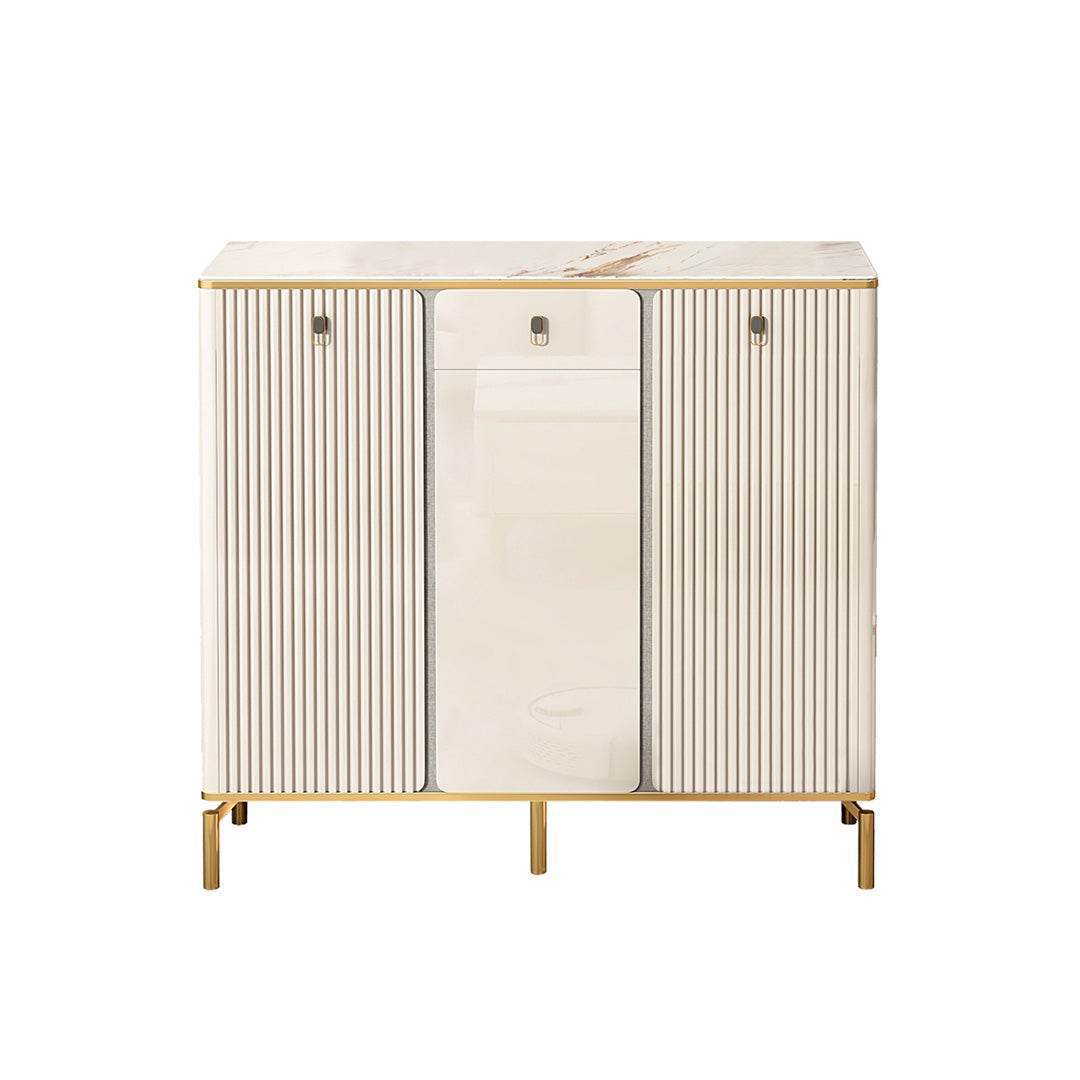 Koda II 3 Door Shoe Cabinet with Durable Sintered Stone Top - 120cm Entryway Storage Organizer for Shoes, Boots & Accessories | Perfect for Hallway, Mudroom & Apartment Entry