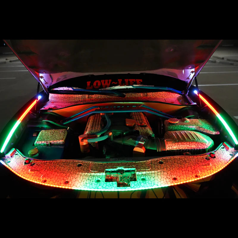 Car Engine Bay LED Lighting Kit - Multicolor Under Hood Lights with Remote Control for Cars, Trucks & Motorcycles - Perfect for Car Shows, Night Cruising & Customization