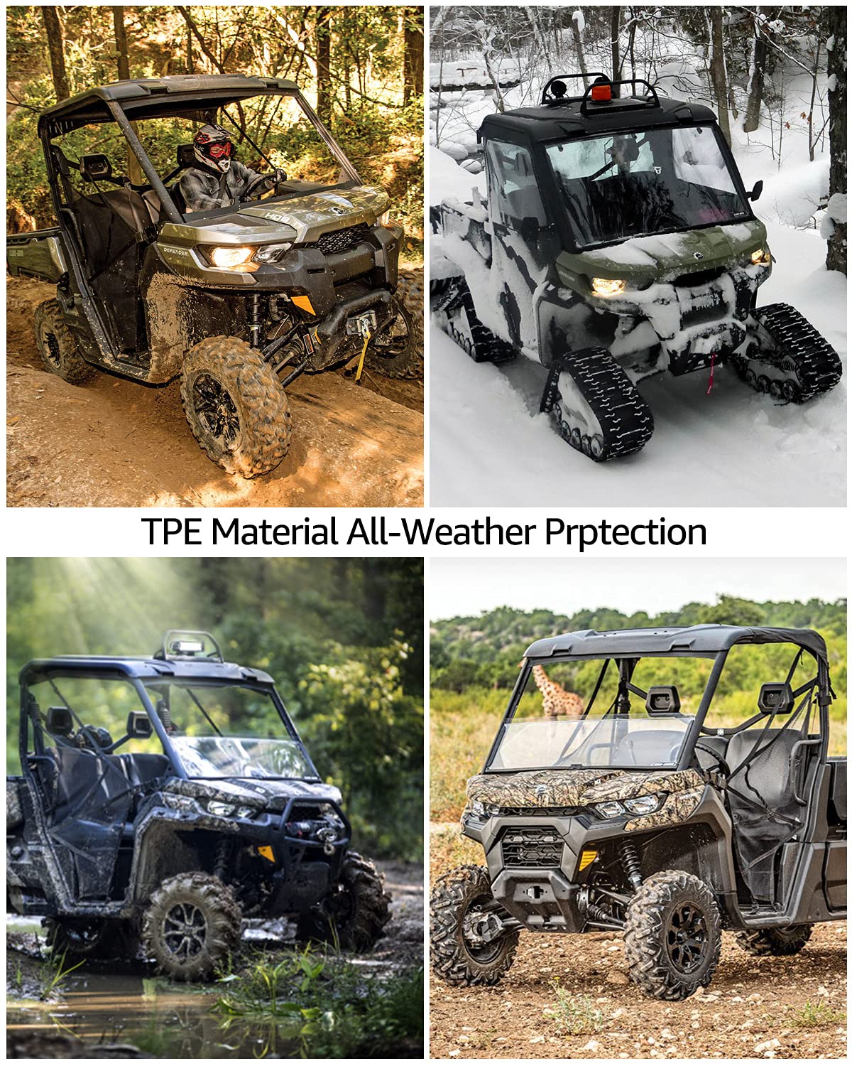 A & UTV PRO Custom Fit Front Floor Mats for 2016-2025 Can Am Defender/Defender MAX HD5 HD8 HD10 - Heavy Duty All-Weather Protection - Perfect for Off-Roading, Hunting & Farm Use