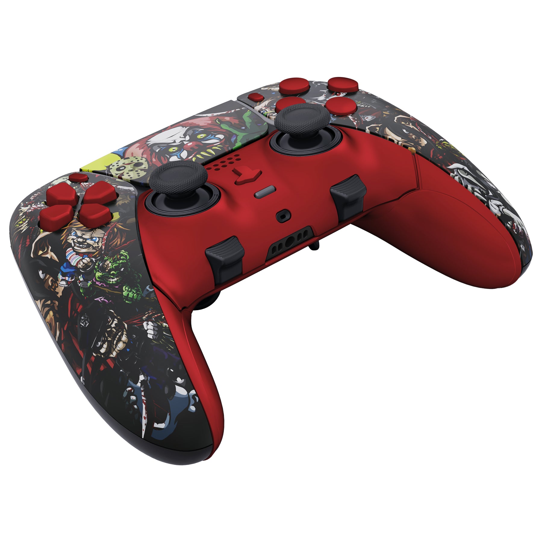 eXtremeRate Scary Party Full Housing Shell Kit with Buttons & Touchpad Cover for PS5 Edge Controller - Custom Replacement Decorative Front & Back Plates - Perfect for Gaming, Halloween Parties & Cosplay Events
