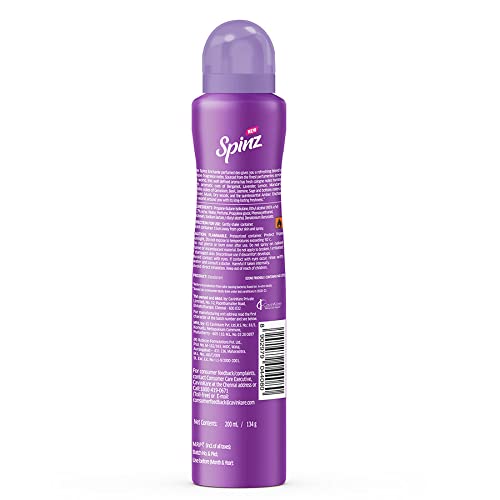 Spinz Enchante Perfumed Deodorant for Women - Long Lasting Freshness & 24-Hour Odor Protection with International Fragrances (200ml) - Perfect for Daily Use, Workouts & Travel