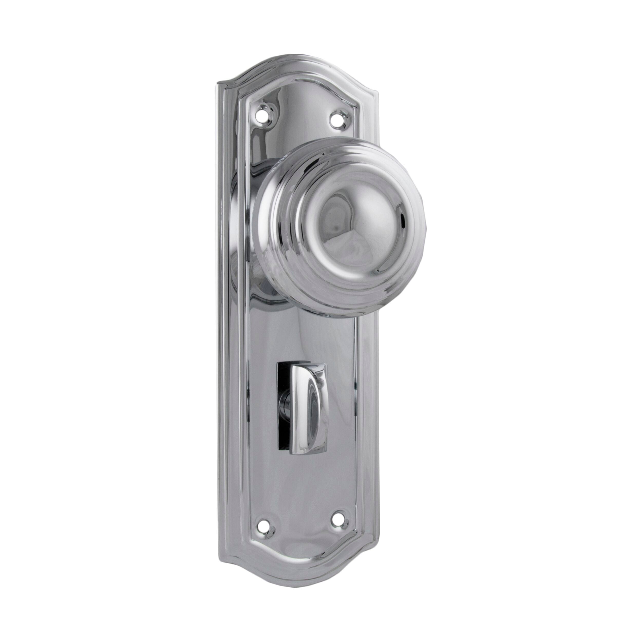 1092P Kensington Privacy Door Knob Pair - Chrome Plated (H175xP57xW58mm) for Bedroom, Bathroom & Interior Doors | Durable & Stylish Hardware