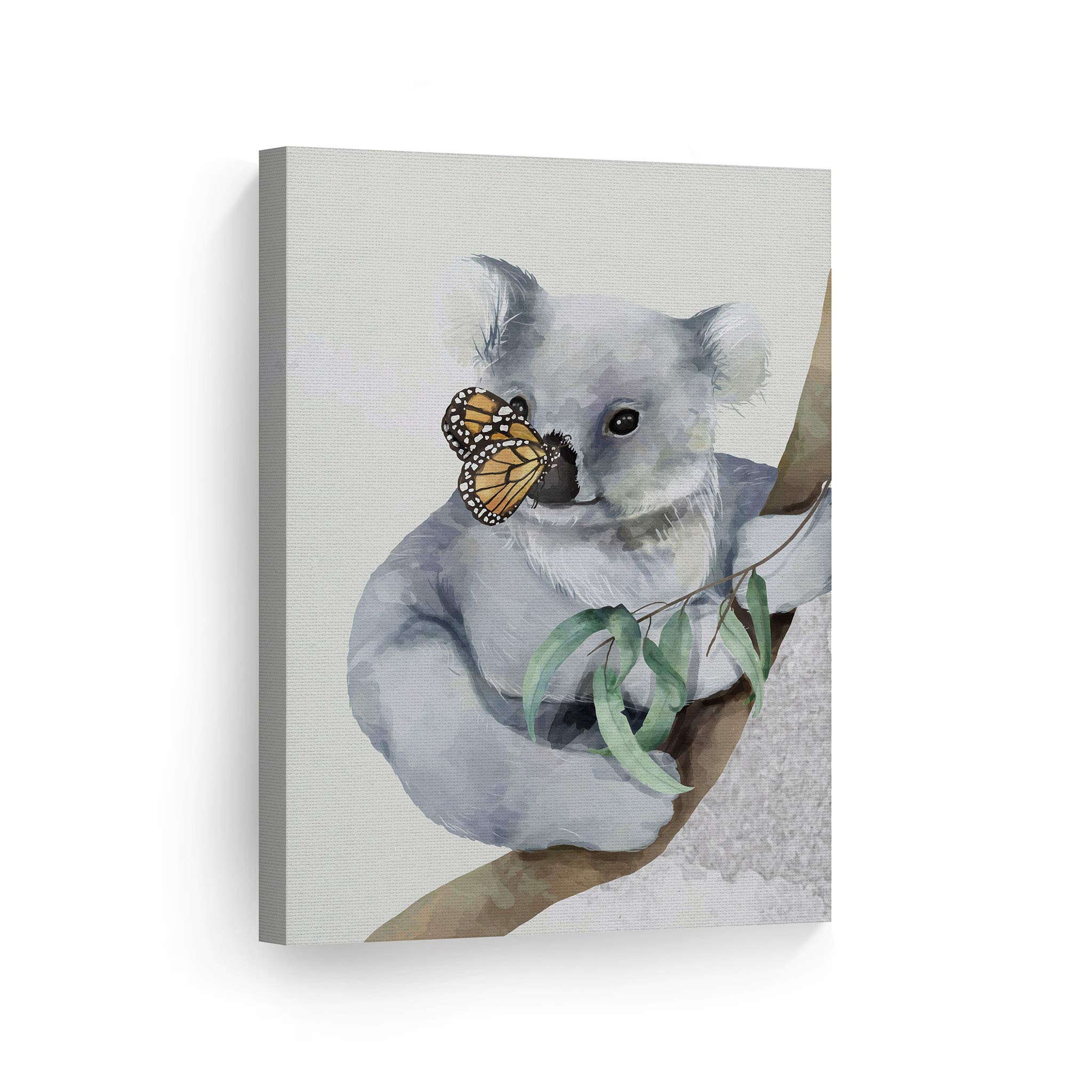 Cute Koala Watercolor Canvas Print - 36x24 Inch Animal Wall Art for Kids Room, Nursery & Baby Room Decor | Ready to Hang, Made in USA | Perfect for Playrooms, Bedrooms & Gift Giving