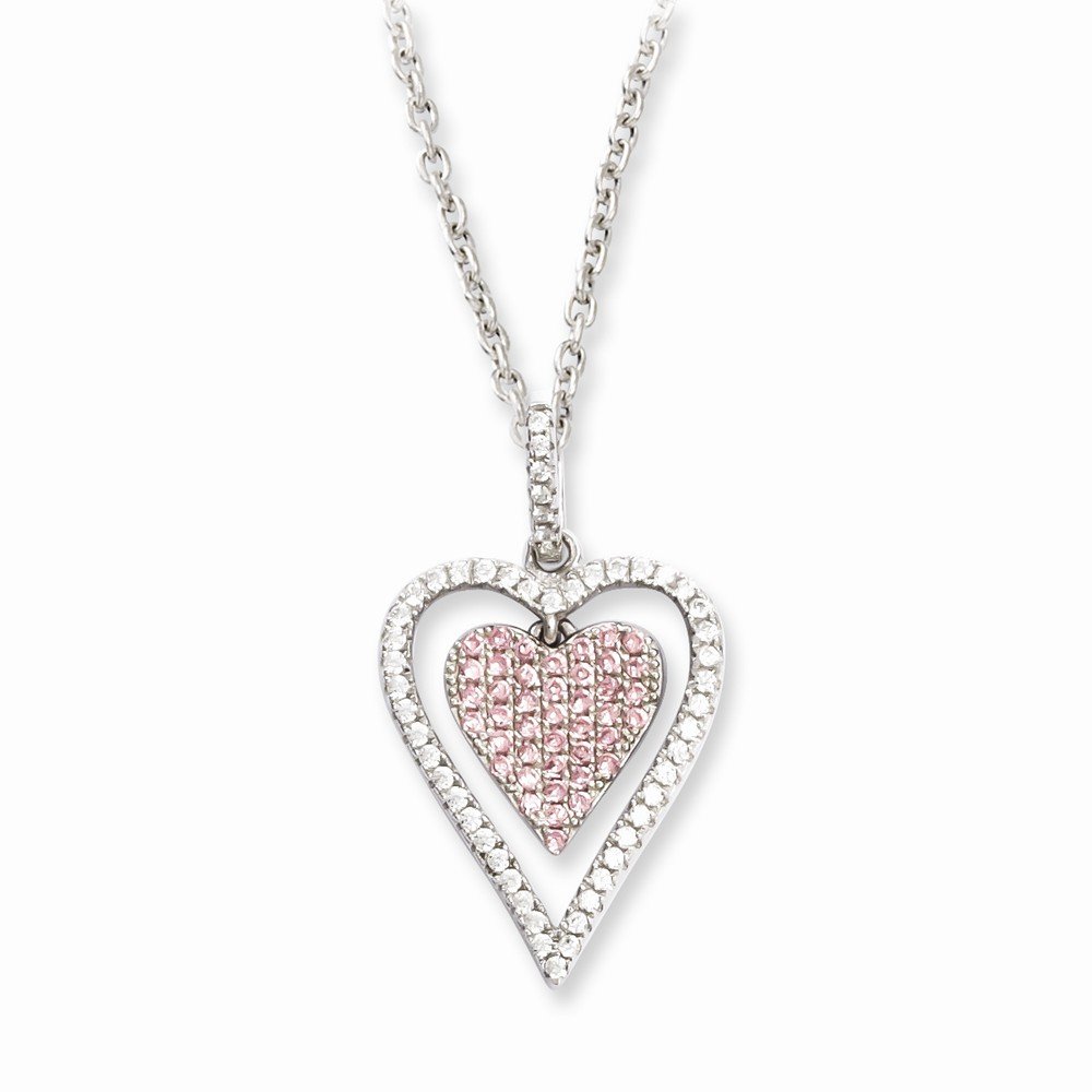 925 Sterling Silver CZ Cubic Zirconia Heart Pendant Necklace with Lobster Clasp - Elegant Jewelry Gift for Women, Perfect for Valentine's Day, Anniversary & Special Occasions