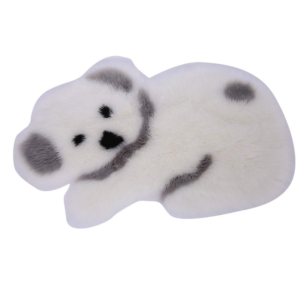 SONGBIRDTH Plush Koala Panda Shaped Non-Slip Rug - Soft Living Room Carpet, Bedroom Mat, Bathroom Floor Cushion - Cozy Home Decor in White | Perfect for Kids Play Area, Nursery, and Pet-Friendly Spaces