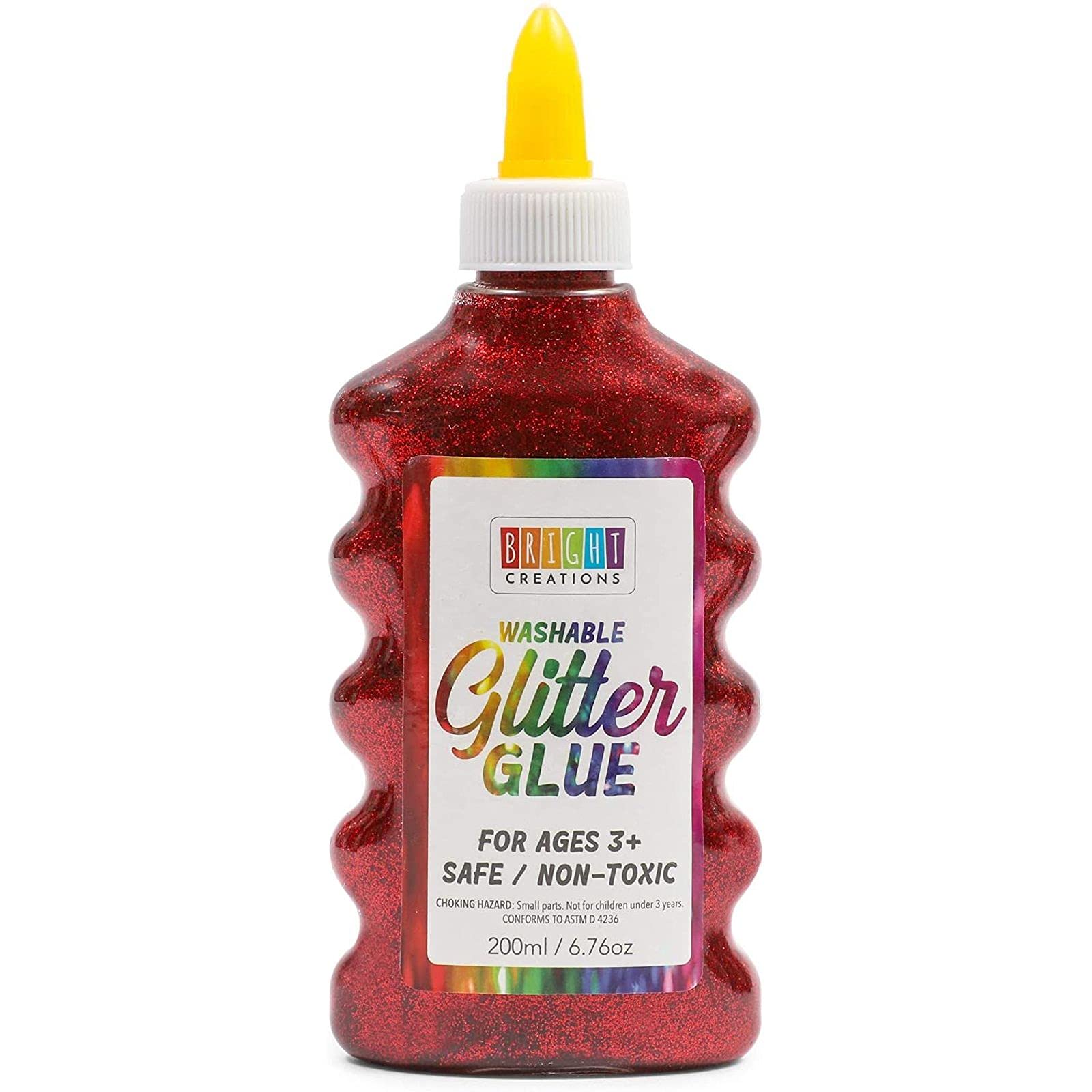 Bright Creations Glitter Glue Set for Arts & Crafts - 8 Vibrant Colors (6.76 Oz Each) | Non-Toxic Washable Glue for DIY Projects, Scrapbooking, Kids Crafts & School Supplies | Pack of 8 Glitter Glue Bottles