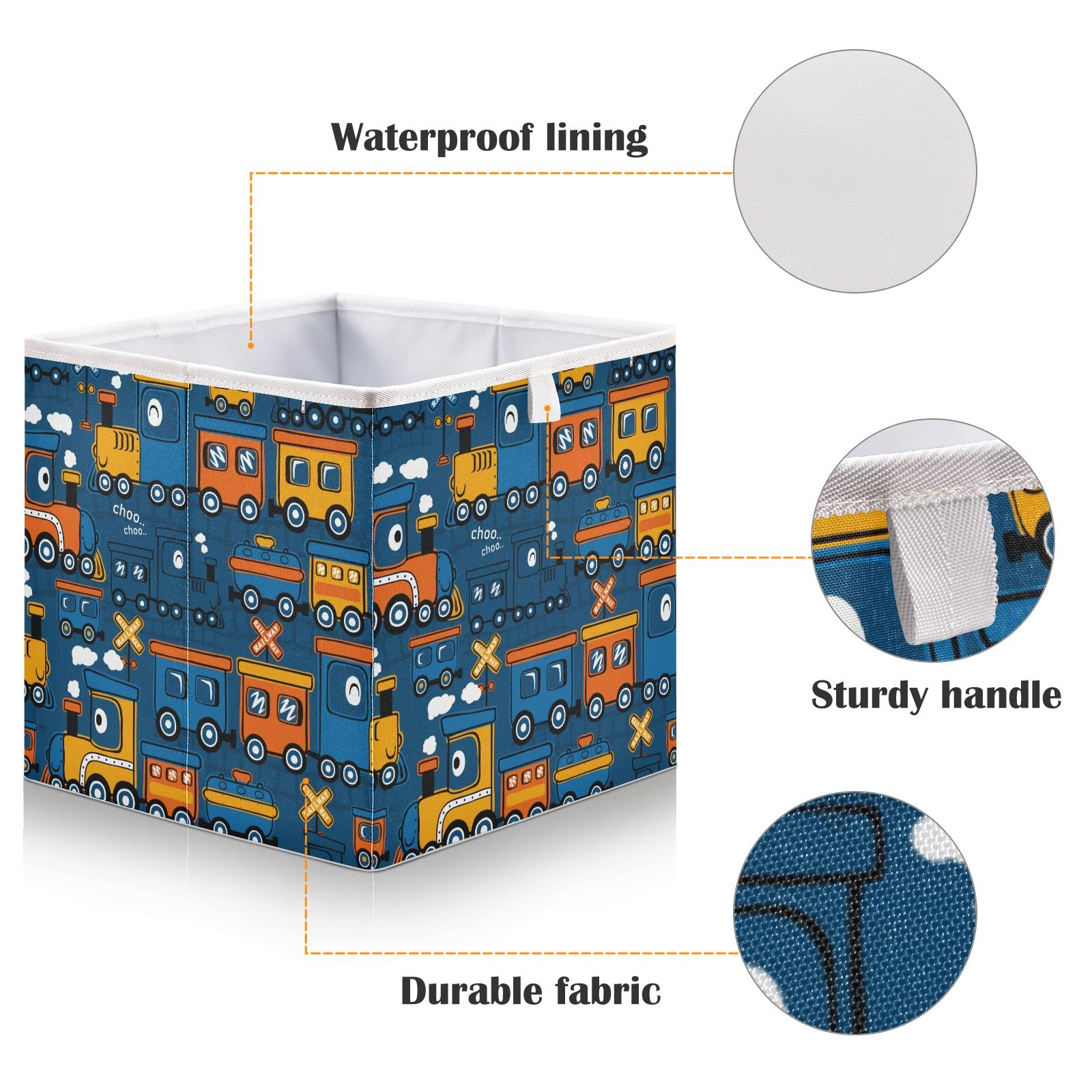 Ollabaky Collapsible Waterproof Fabric Storage Cube - Colorful Ladybug Design, Toy Bin & Clothes Organizer for Shelves, Drawers, Closet | Perfect for Kids Room, Nursery, Playroom & Home Organization