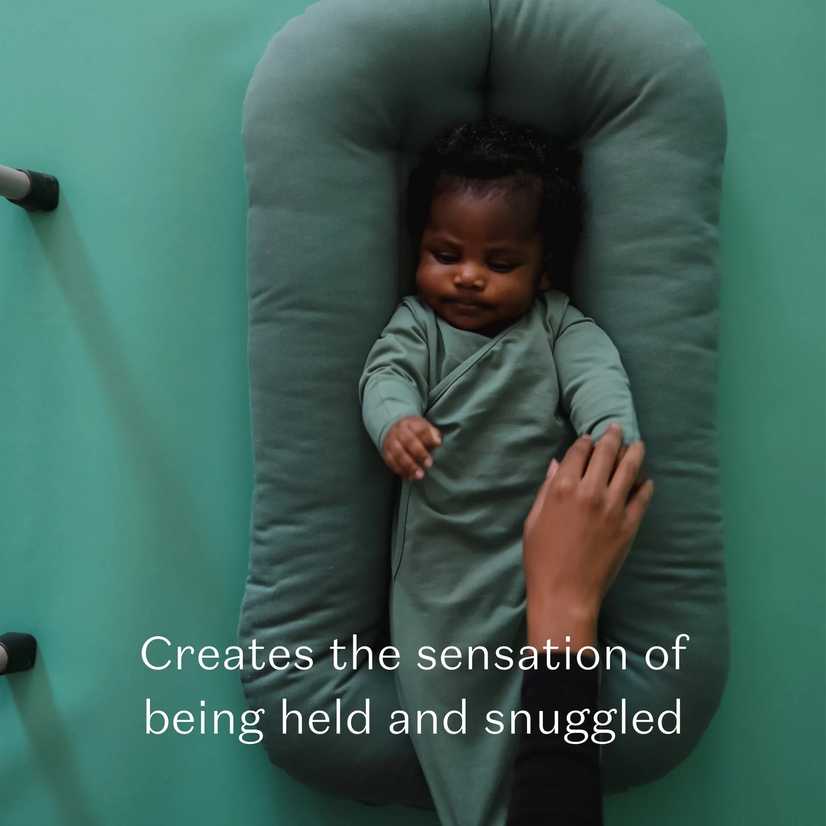 Organic Baby Lounger - Snuggle Me Moss Green Infant Cuddle Nest for Safe & Cozy Napping, Breastfeeding & Playtime - Perfect for Newborns & Toddlers at Home or On-The-Go
