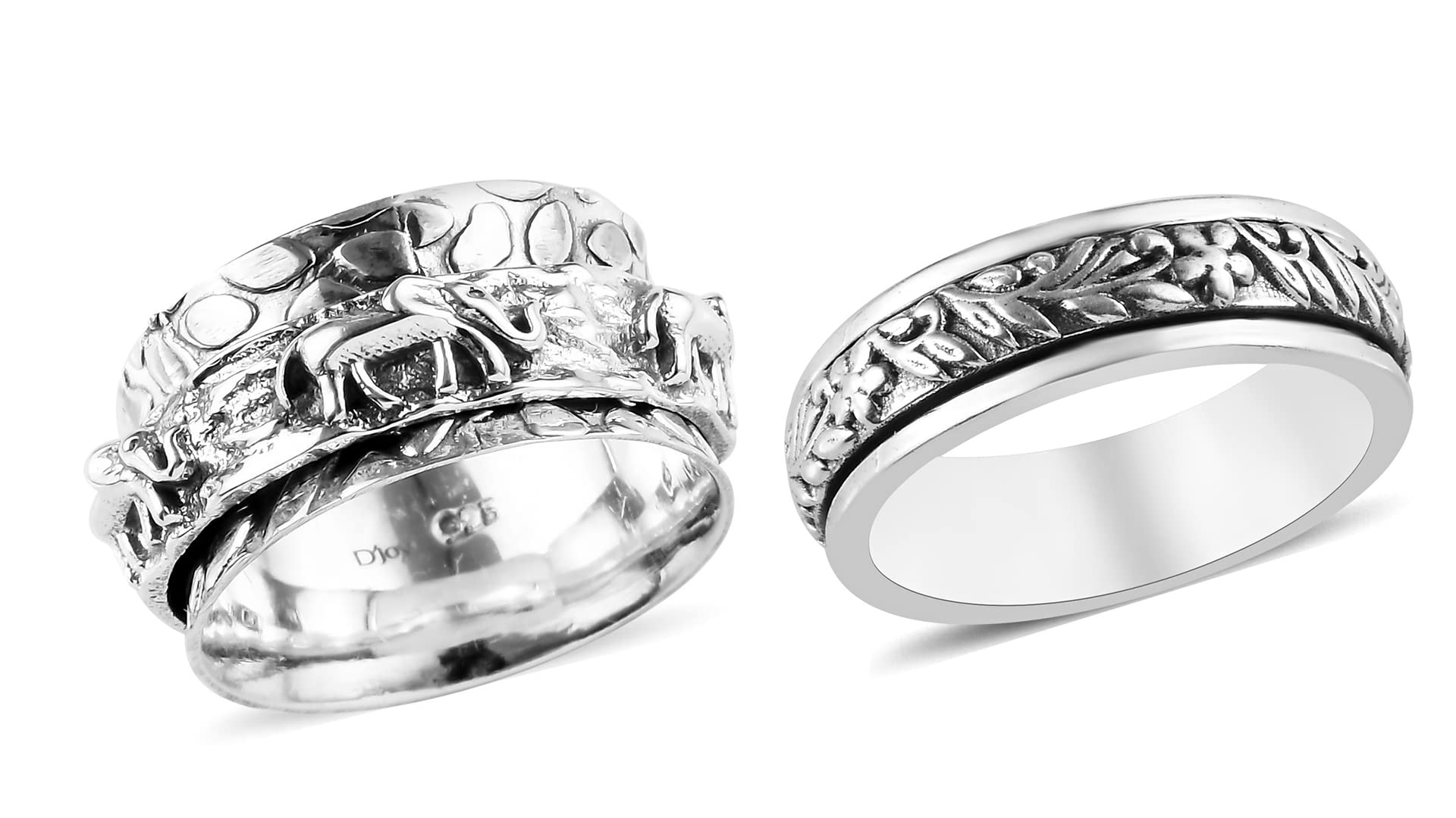 925 Sterling Silver Spinner Ring for Stress Relief - Handmade Boho Tribal Jewelry for Women & Men - Unique Oxidized Meditation Ring - Perfect for Anxiety Relief, Gifts & Everyday Wear