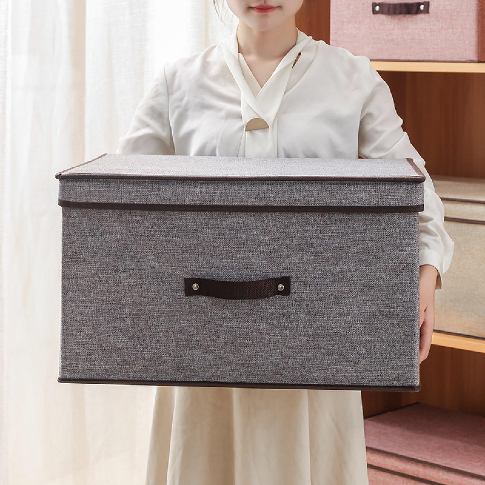 Fabric Storage Box for Clothes, Socks & Underwear - Dorm Organizer