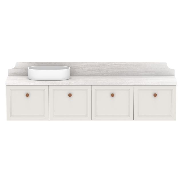 Premium ADP Mabel Wall Hung Vanity with Cherry Pie Solid Surface Benchtop - Modern Bathroom Sink Cabinet for Small Spaces & Ensuite Designs