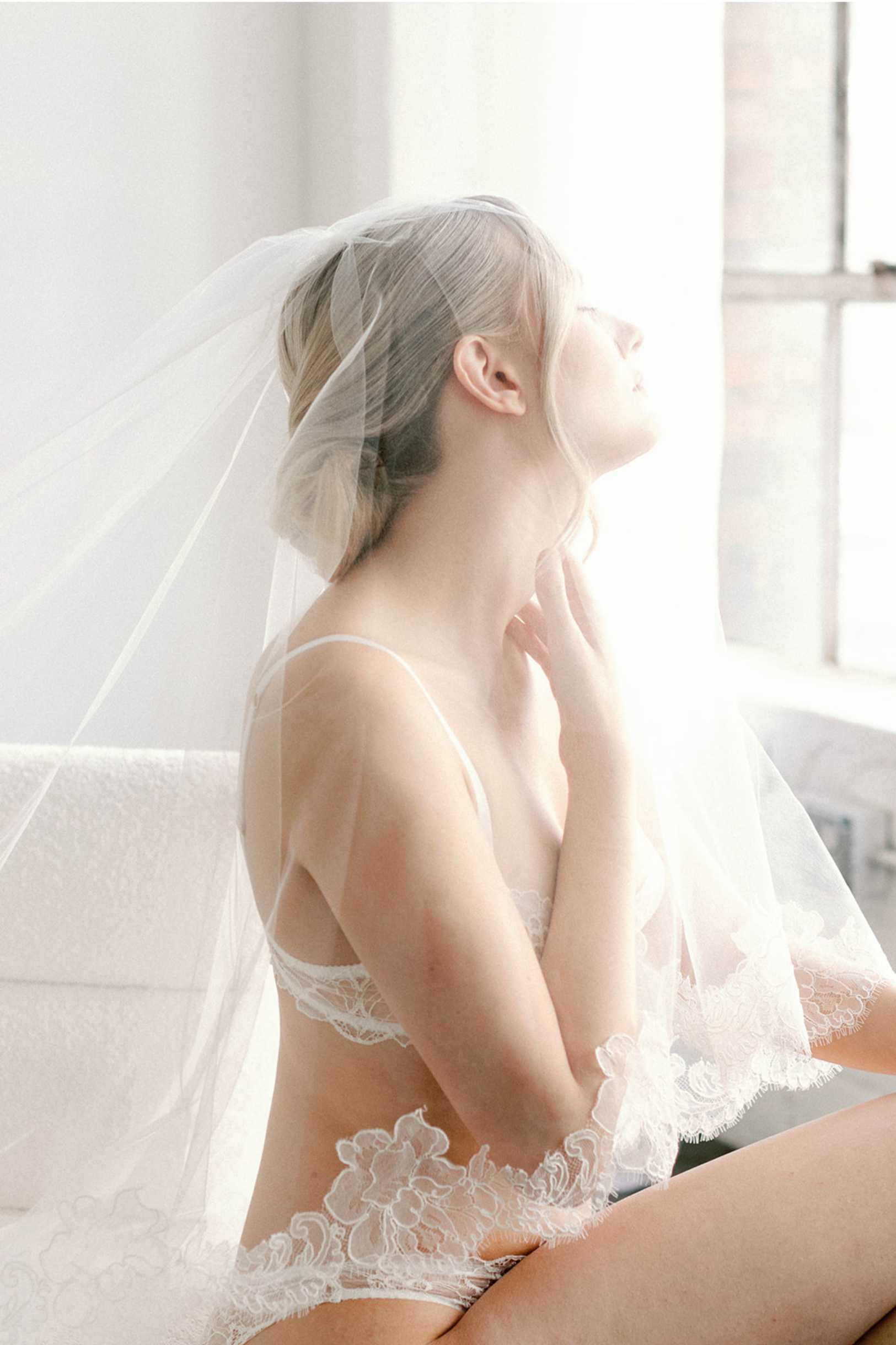 Elegant Ivory French Lace Scallop Edge Cathedral Wedding Veil - Perfect for Bridal Gowns, Formal Weddings & Romantic Ceremonies