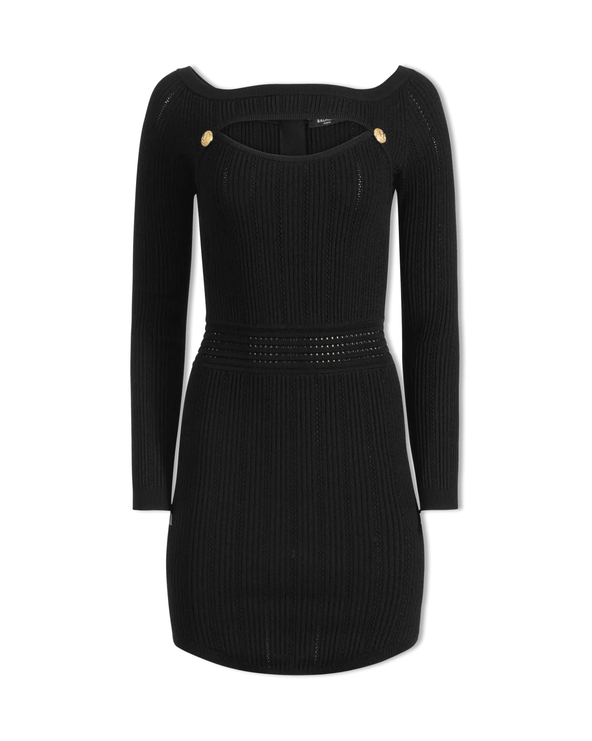 Long Sleeve Pointelle Knit Dress for Women - Breathable Lace Knit Casual Dress - Perfect for Office, Date Night & Fall Layering