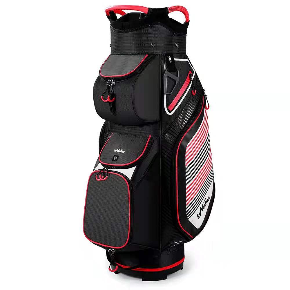 14-Way Divider Golf Push Cart Bag with Cooler, Backpack Strap & Dust Cover - Lightweight Portable Golf Carry Bag for Men & Women - Perfect for Golf Courses, Driving Ranges & Travel
