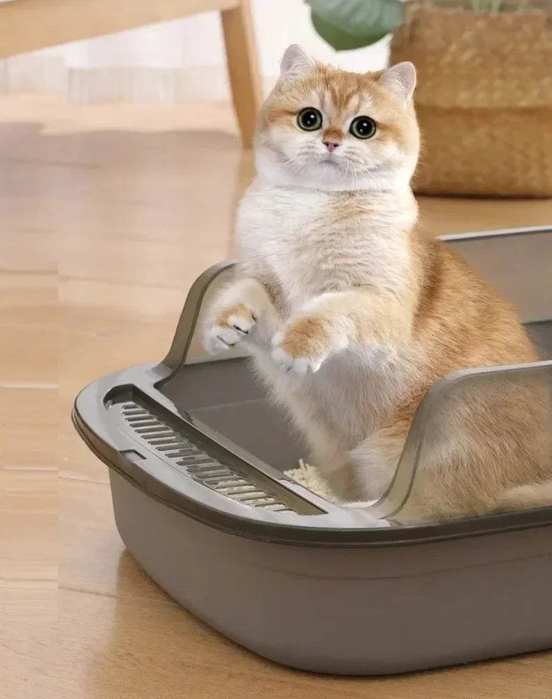 Semi-Enclosed Cat Litter Box with Odor Control - Privacy Hood for Indoor Cats - Perfect for Small Spaces & Apartments