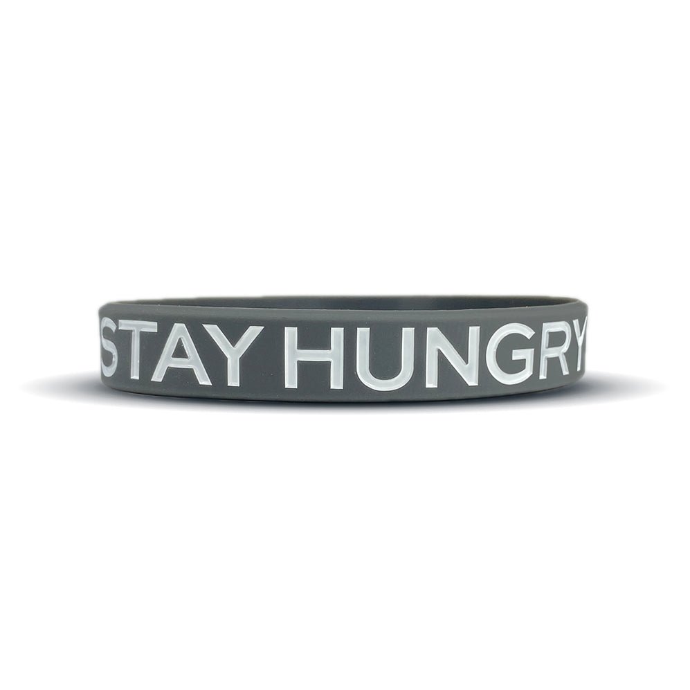 STAY HUNGRY Motivational Wristband - Inspirational Silicone Bracelet for Fitness, Workouts & Daily Motivation - Unisex Sports Wrist Band for Men & Women