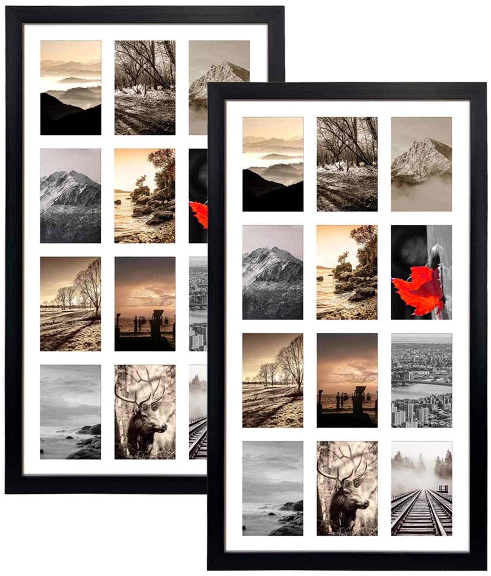 4x6 Picture Frames Set of 4 - Black Wooden Photo Frames for Wall or Tabletop Display - Perfect for Family Photos, Wedding Pictures, and Home Decor