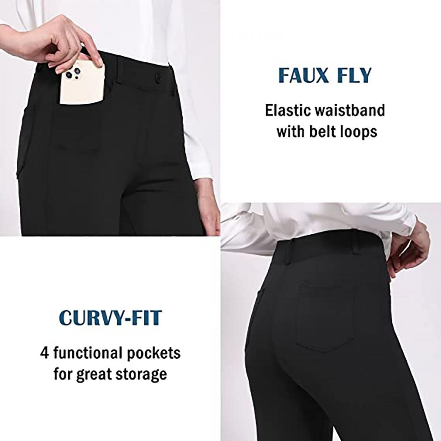 Stylish High Waisted Palazzo Pants for Women - Stretchy Business Casual & Yoga Pants for Office, Workout & Everyday Wear