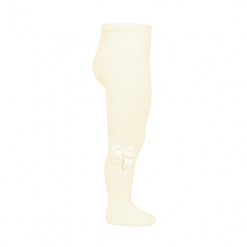 Elegant Cream Grosgrain Bow Tights for Women - Comfortable Stretchable Fashion Tights - Perfect for Weddings, Parties, and Special Occasions